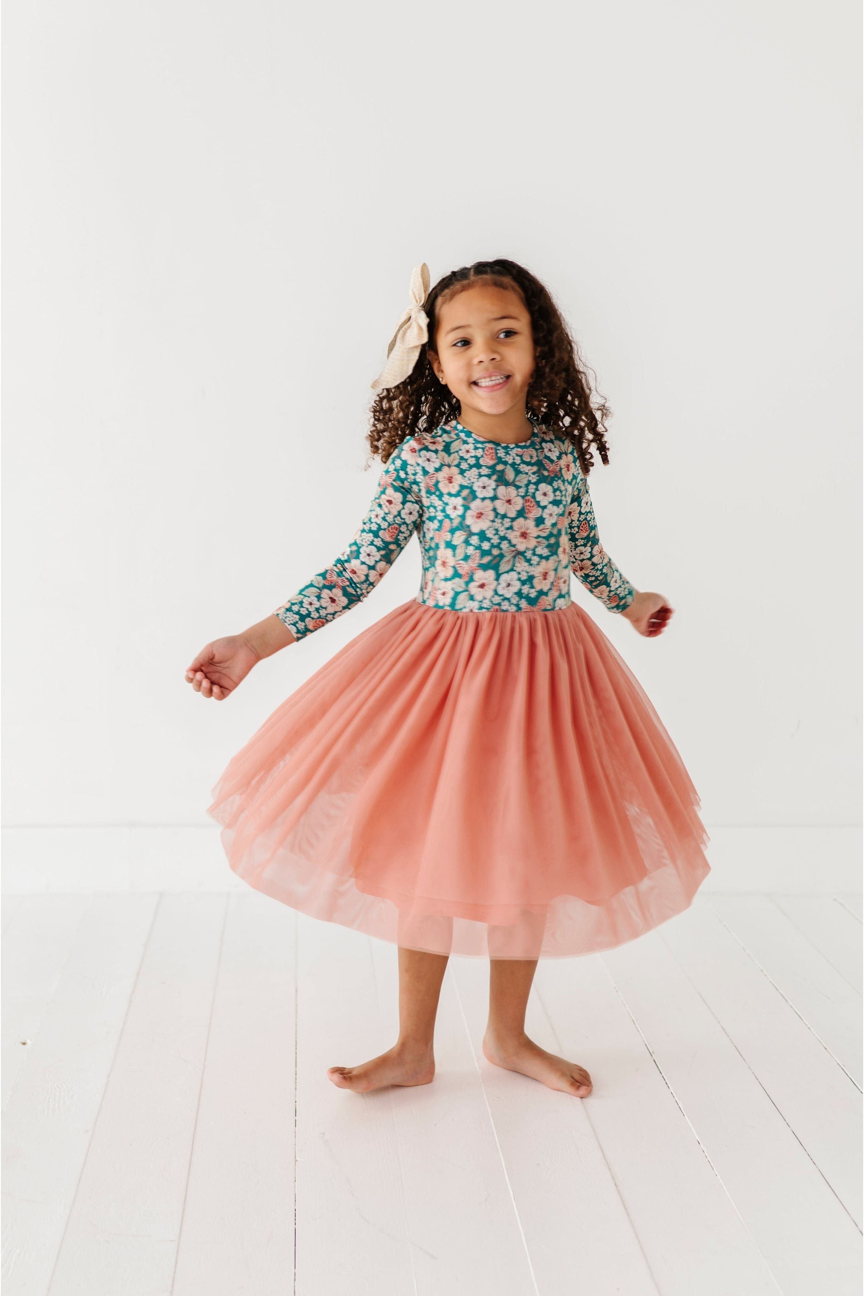 Bamboo Tulle Dress - Juniper