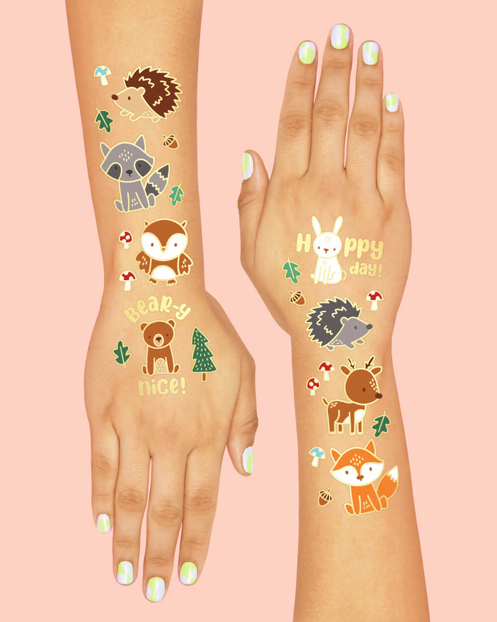 Forest Friends Tats - 42 Foil Temporary Tattoos
