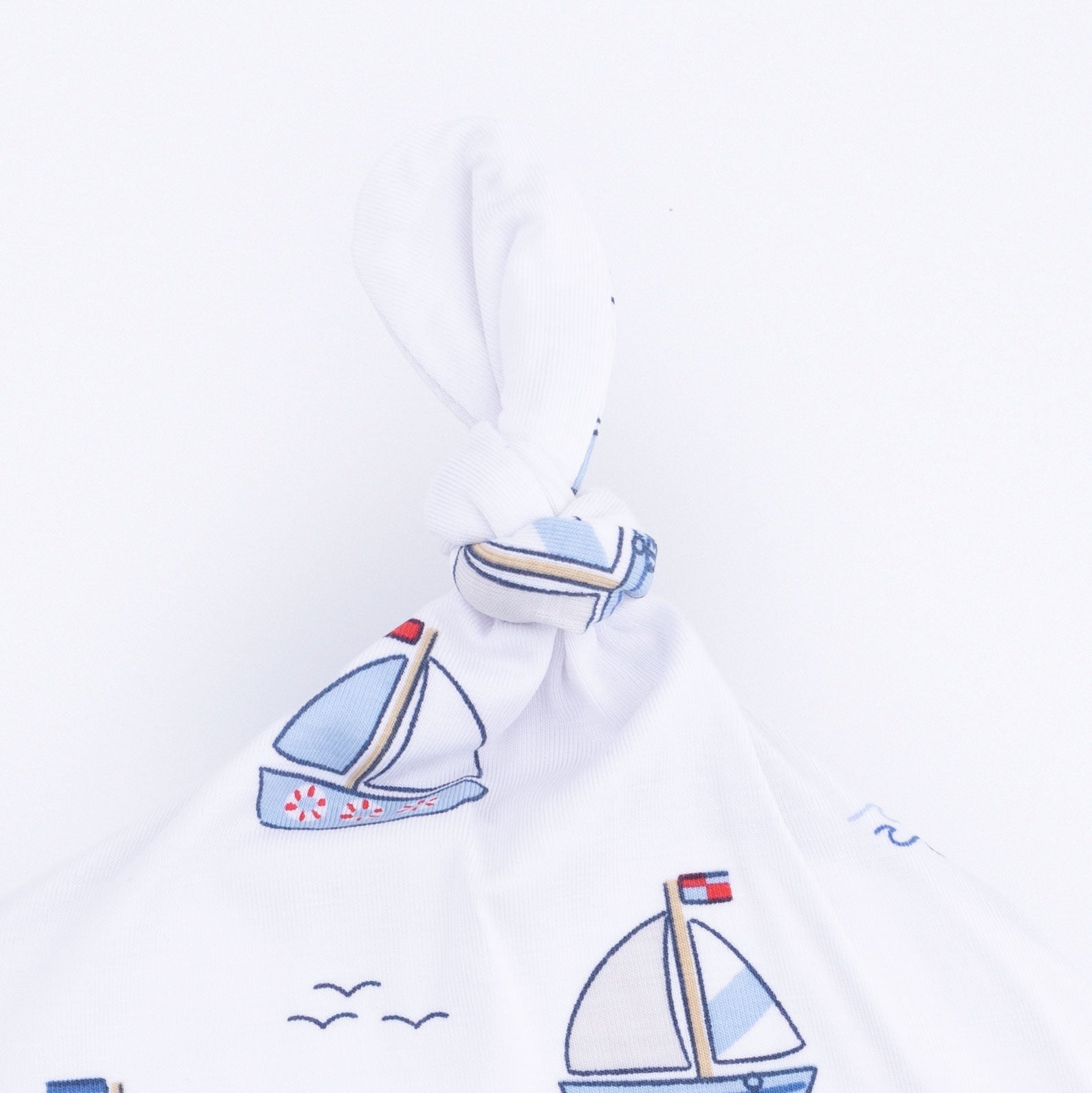 Bubbly Sailboats Blue - Knotted Hat