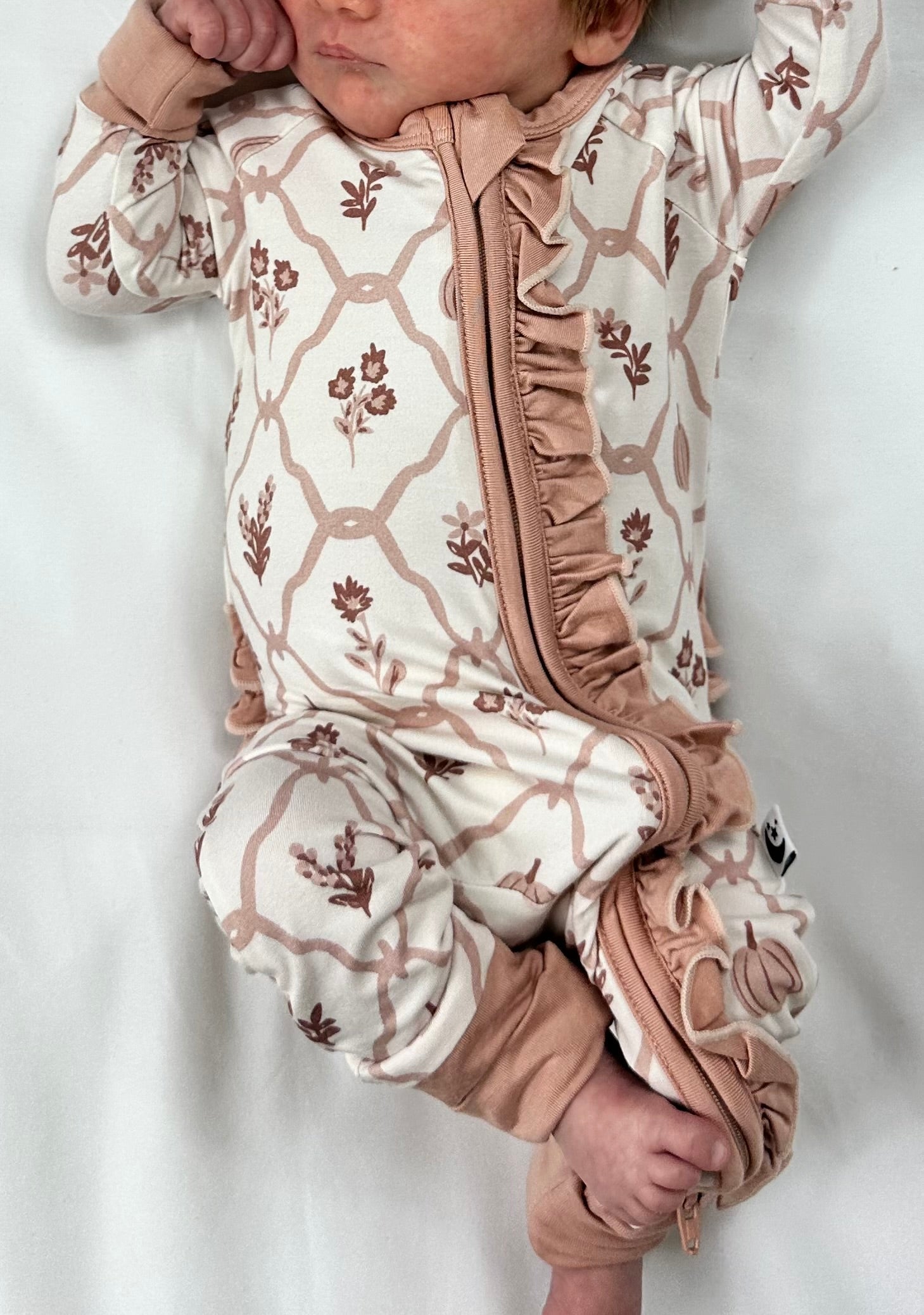 Autumn Blooms - Zipper Footie Pajamas