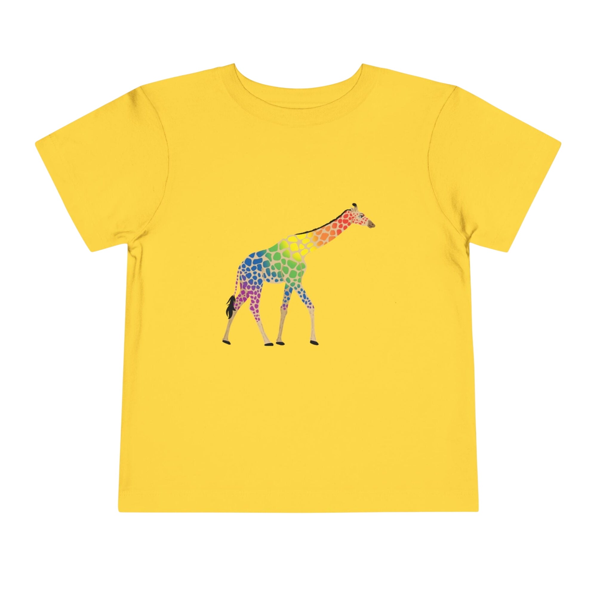 Rainbow On My Parade Giraffe Toddler Tee Shirt