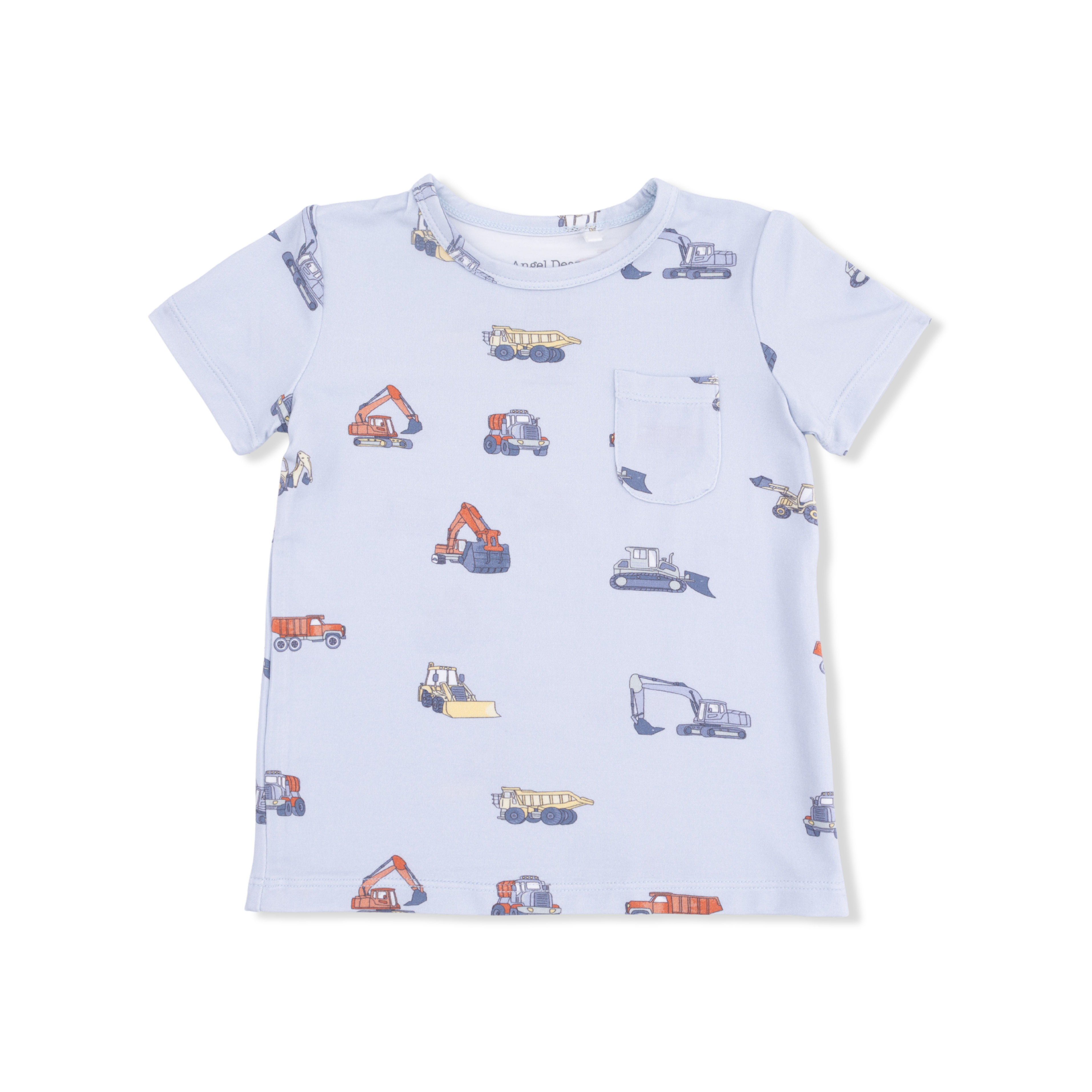 Construction Vehicles - Crew Neck Tee With Casual Short
