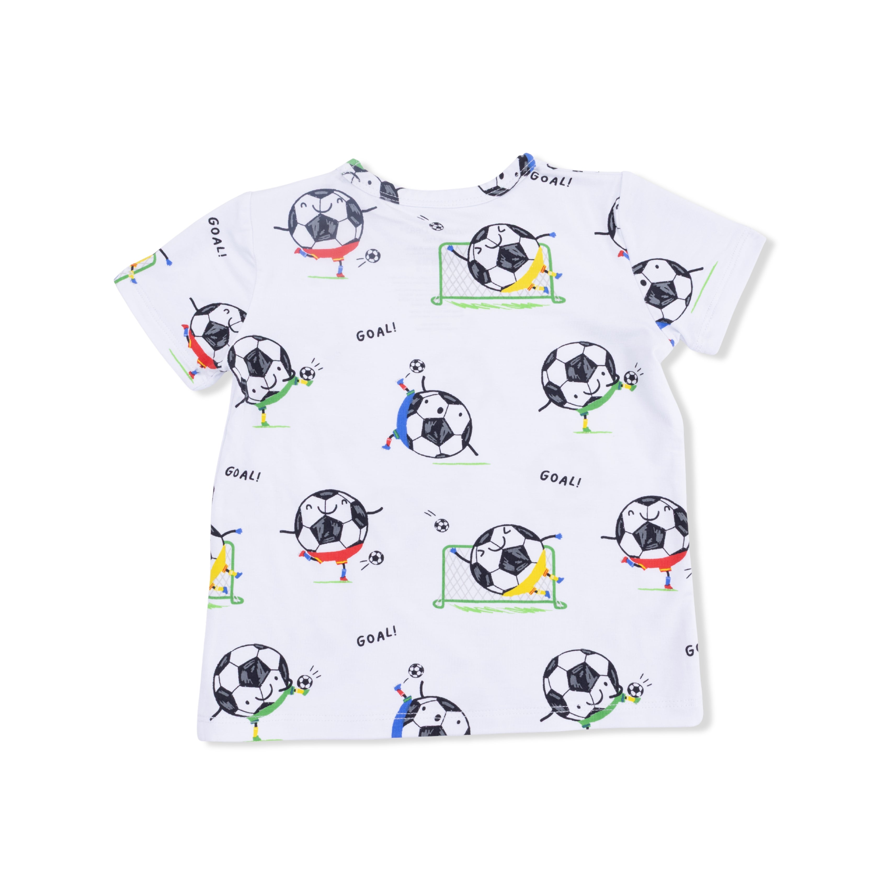 Soccer Balls Playing Soccer Blue - Crew Neck Tee With Cargo Short