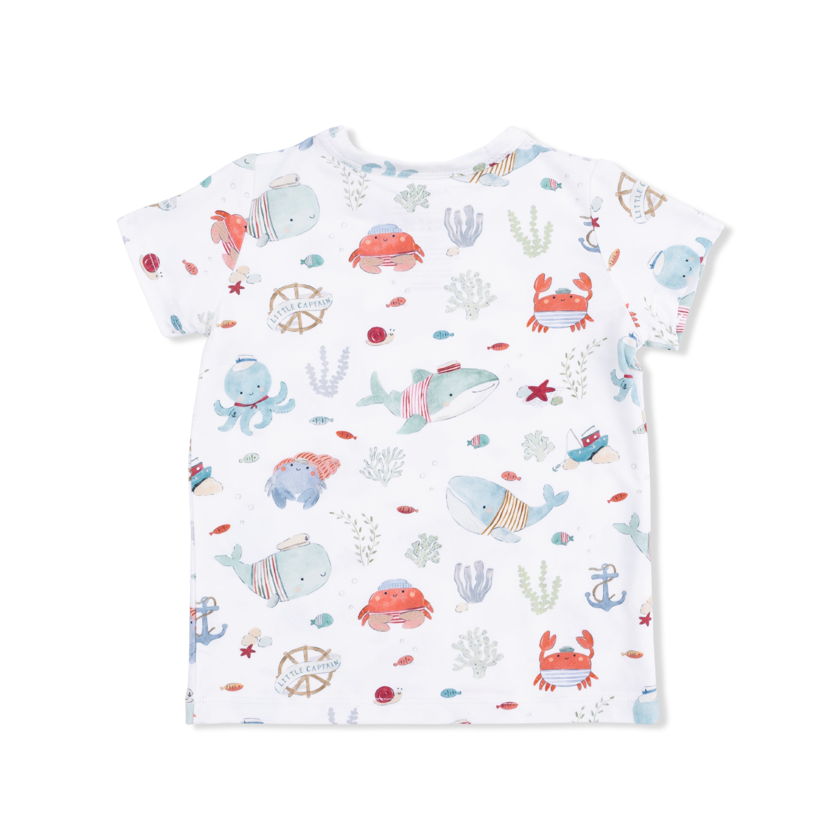 Sailor Sea Creatures - Crew Neck Tee With Casual Short