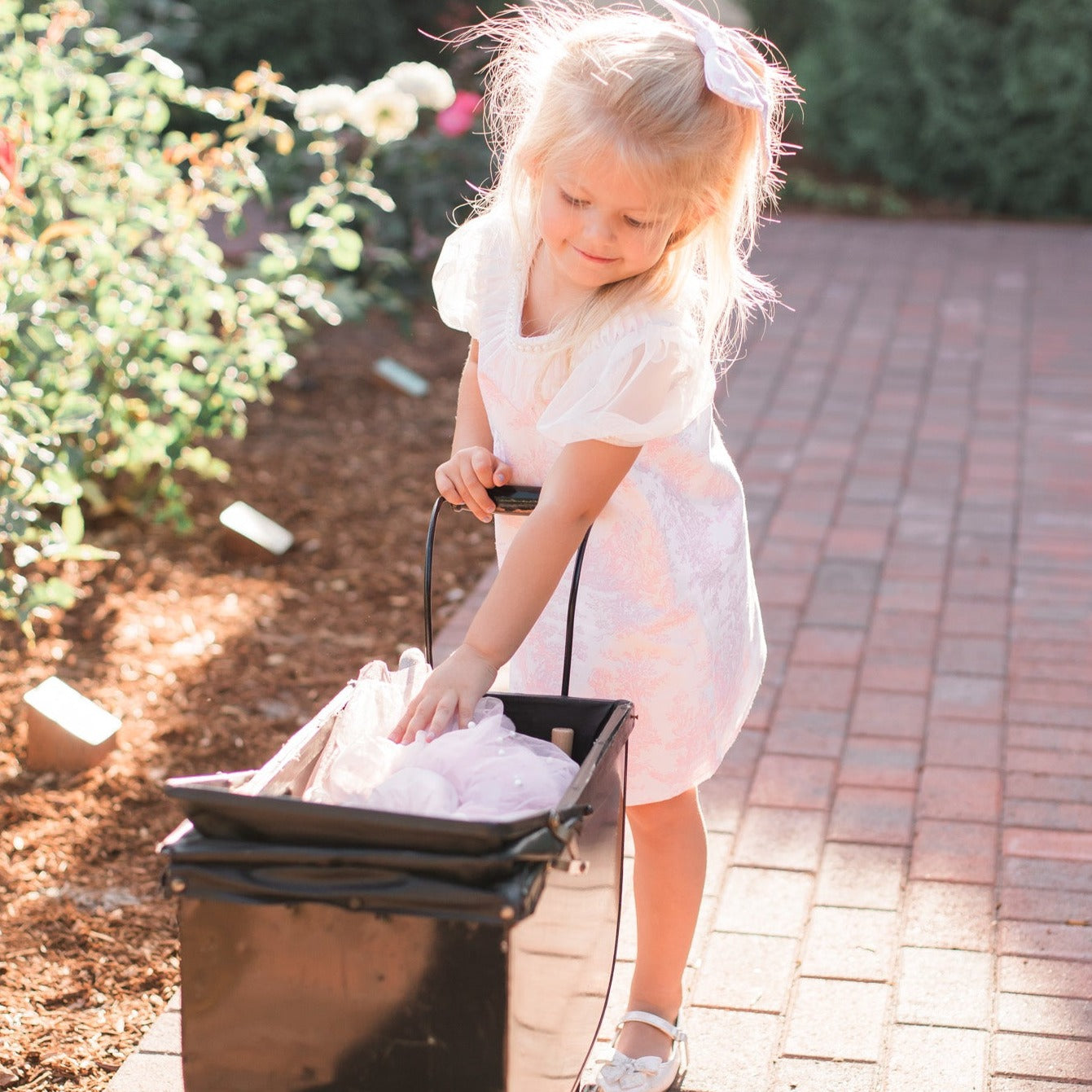 Pink French Toile Pearl Dress