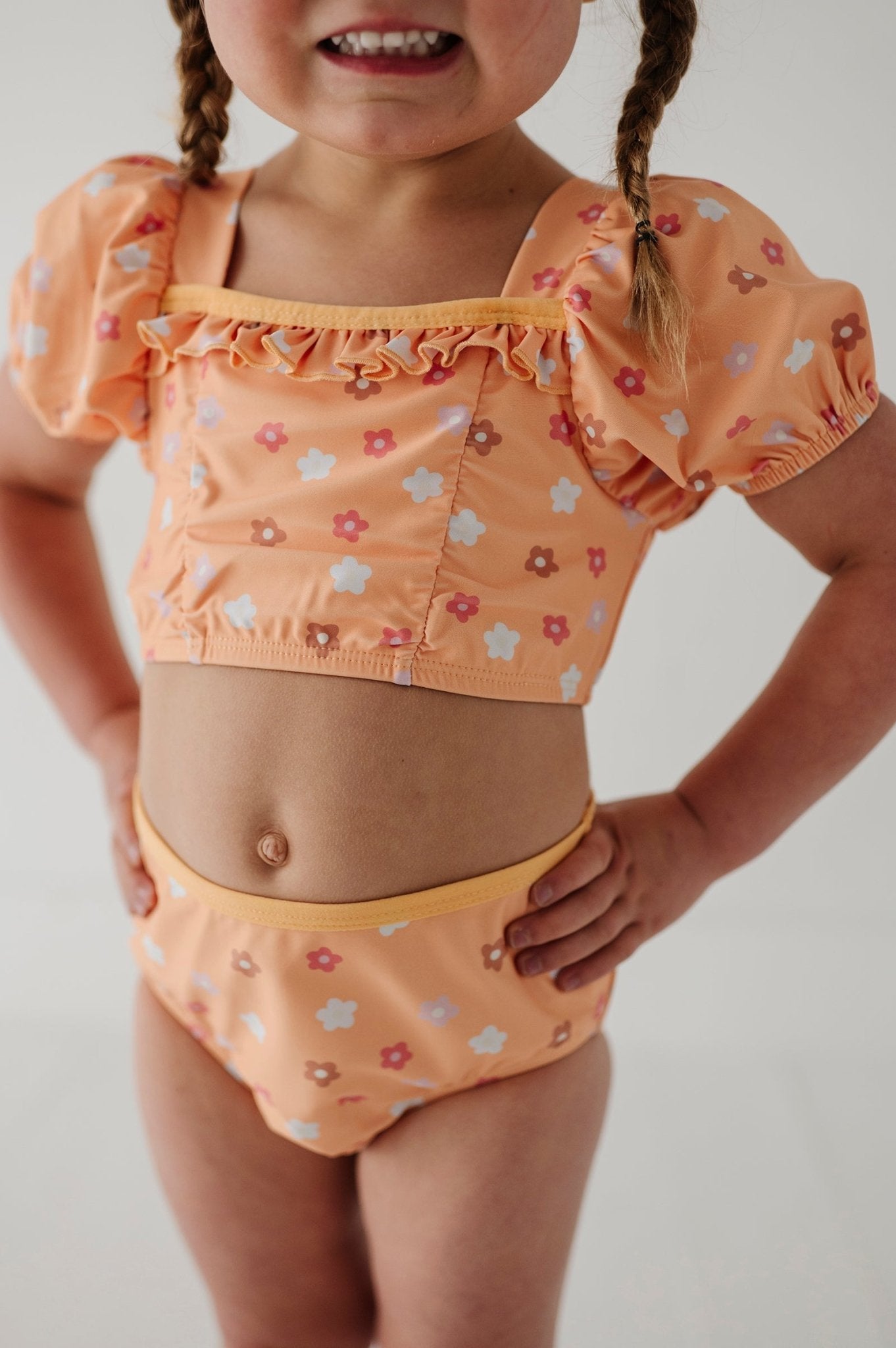 Girl's Puff Sleeve Swimsuit