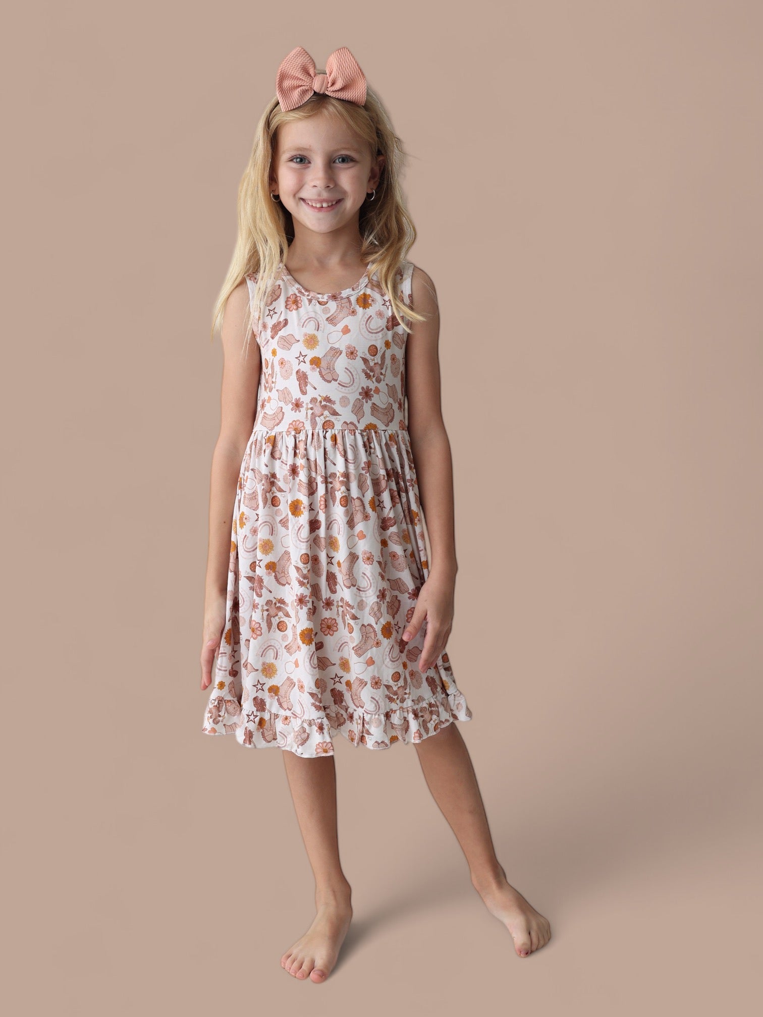 Flowers And Boots Dream Tank Ruffle Dress