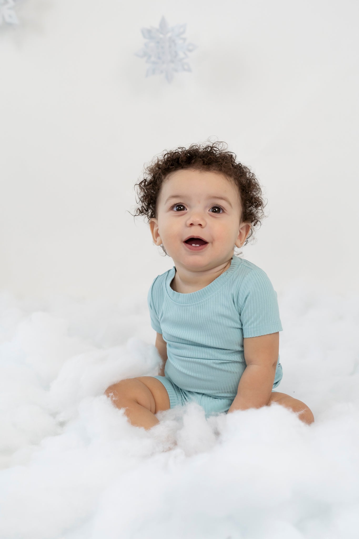 Hazy Blue Rib Dream Short Set