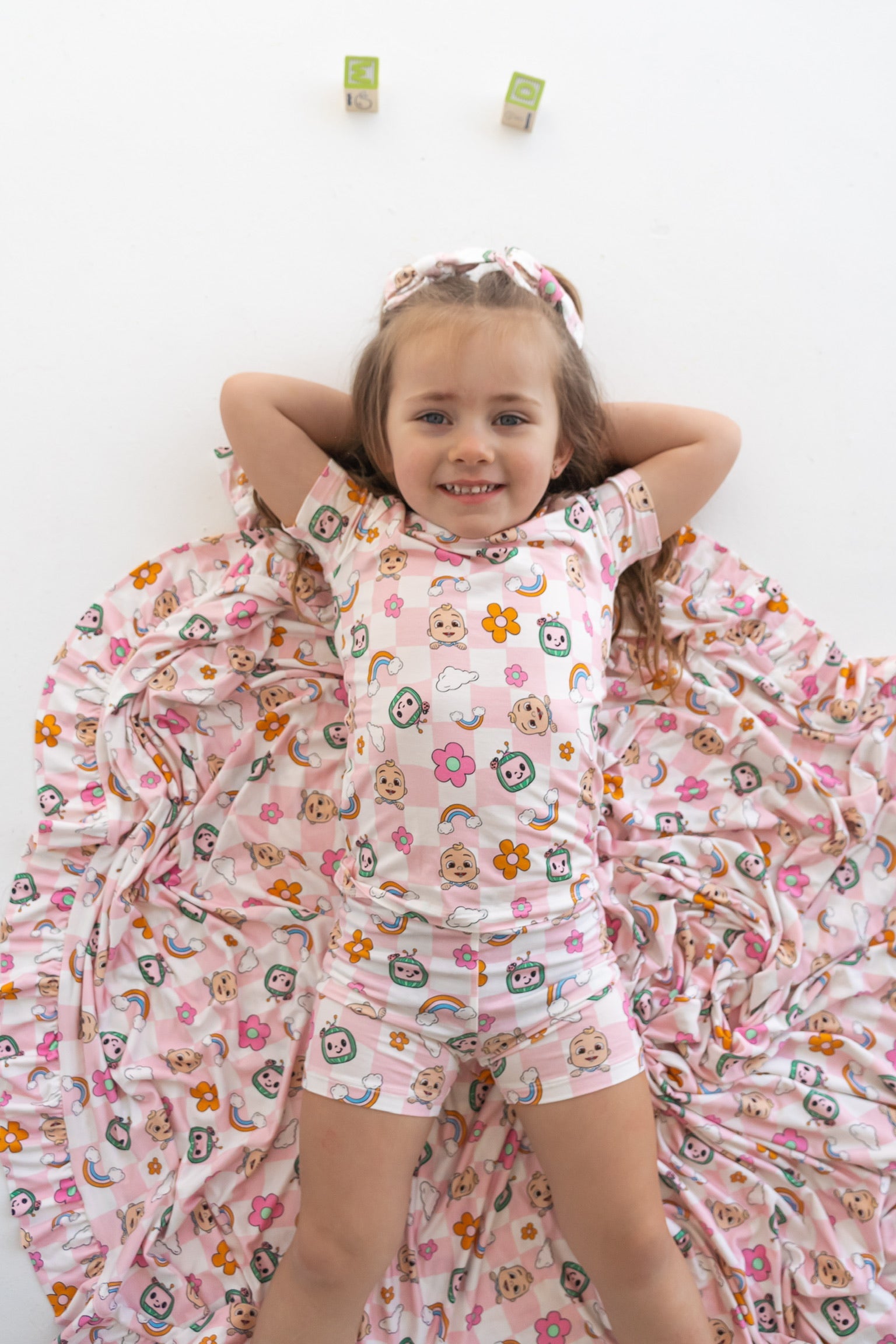 Dream Big Little Co X Cocomelon Jj Rainbow Checkers Dream Short Set
