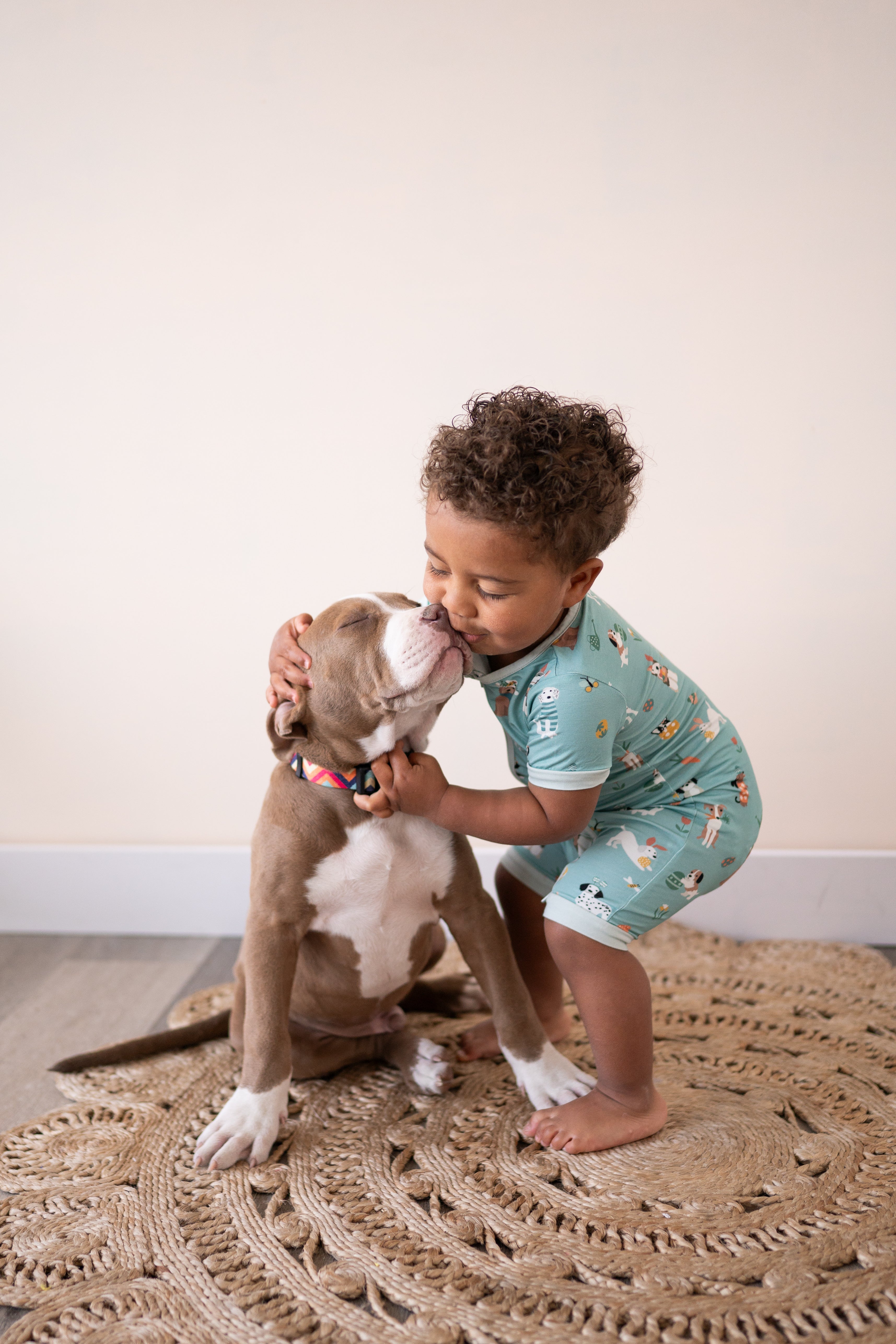 Puppy Egg Hunt (romper) - Aquamarine