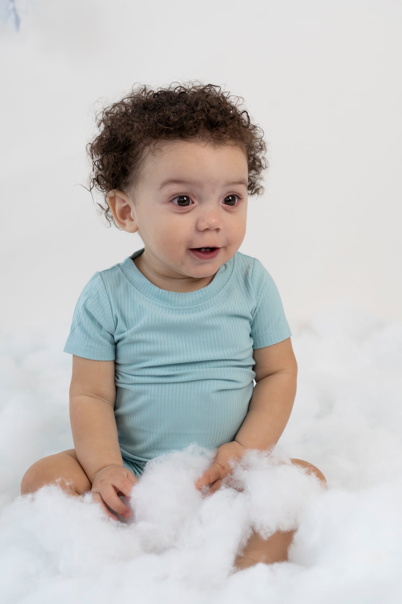 Hazy Blue Rib Dream Short Set