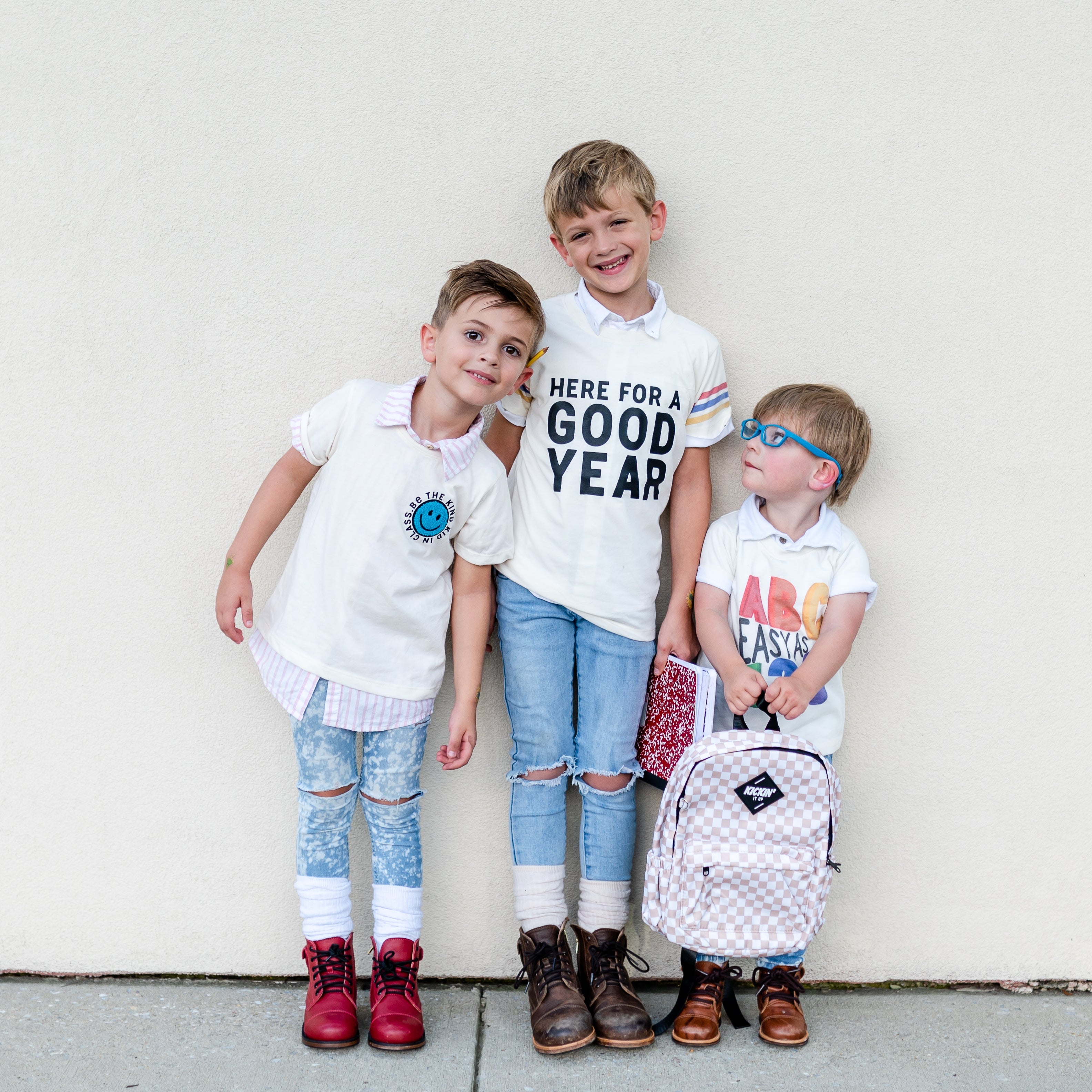 Mid-size Tan Checkered Backpack