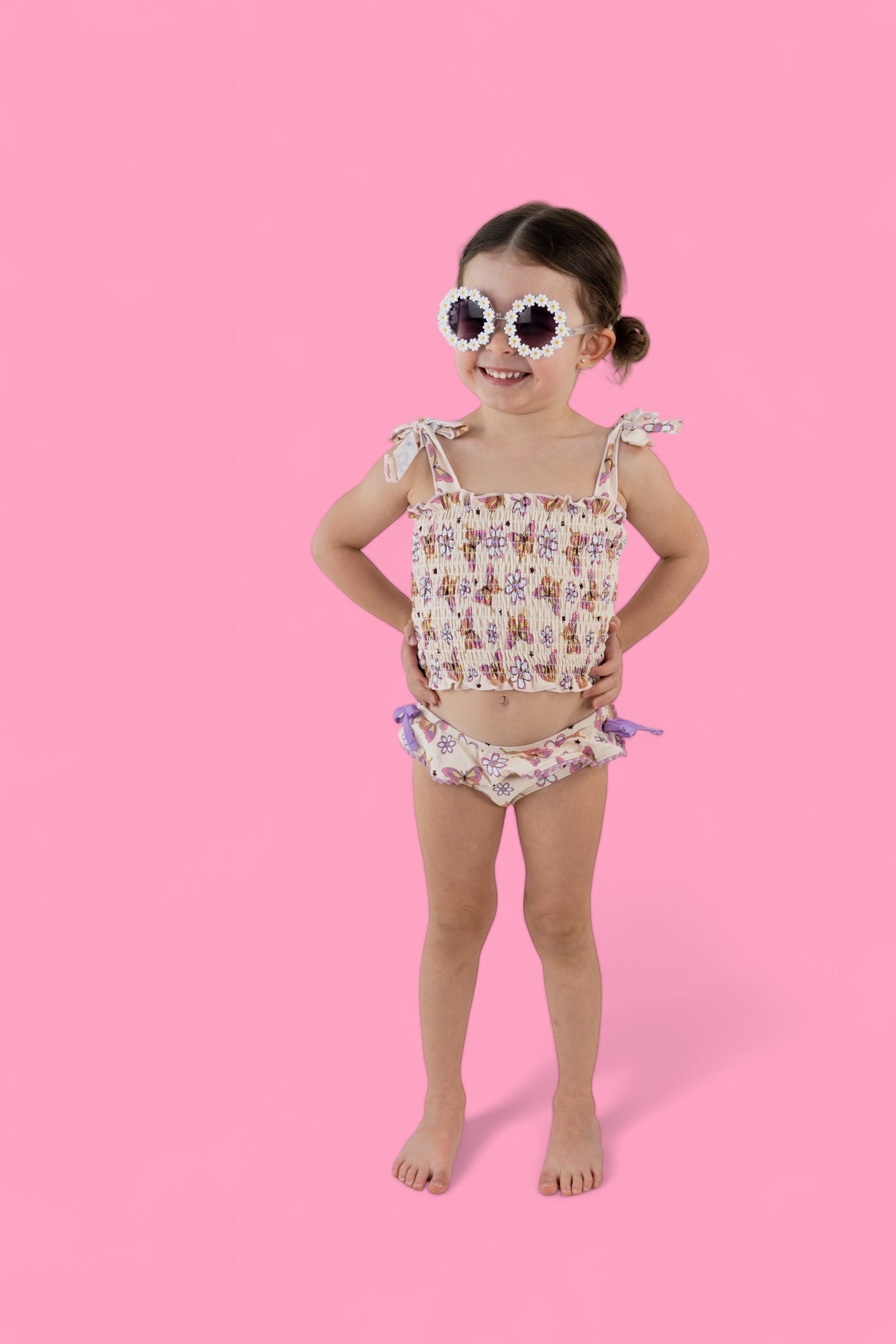 Blossomin’ Butterfly Dream Smocked Tankini Two Piece Swim Suit