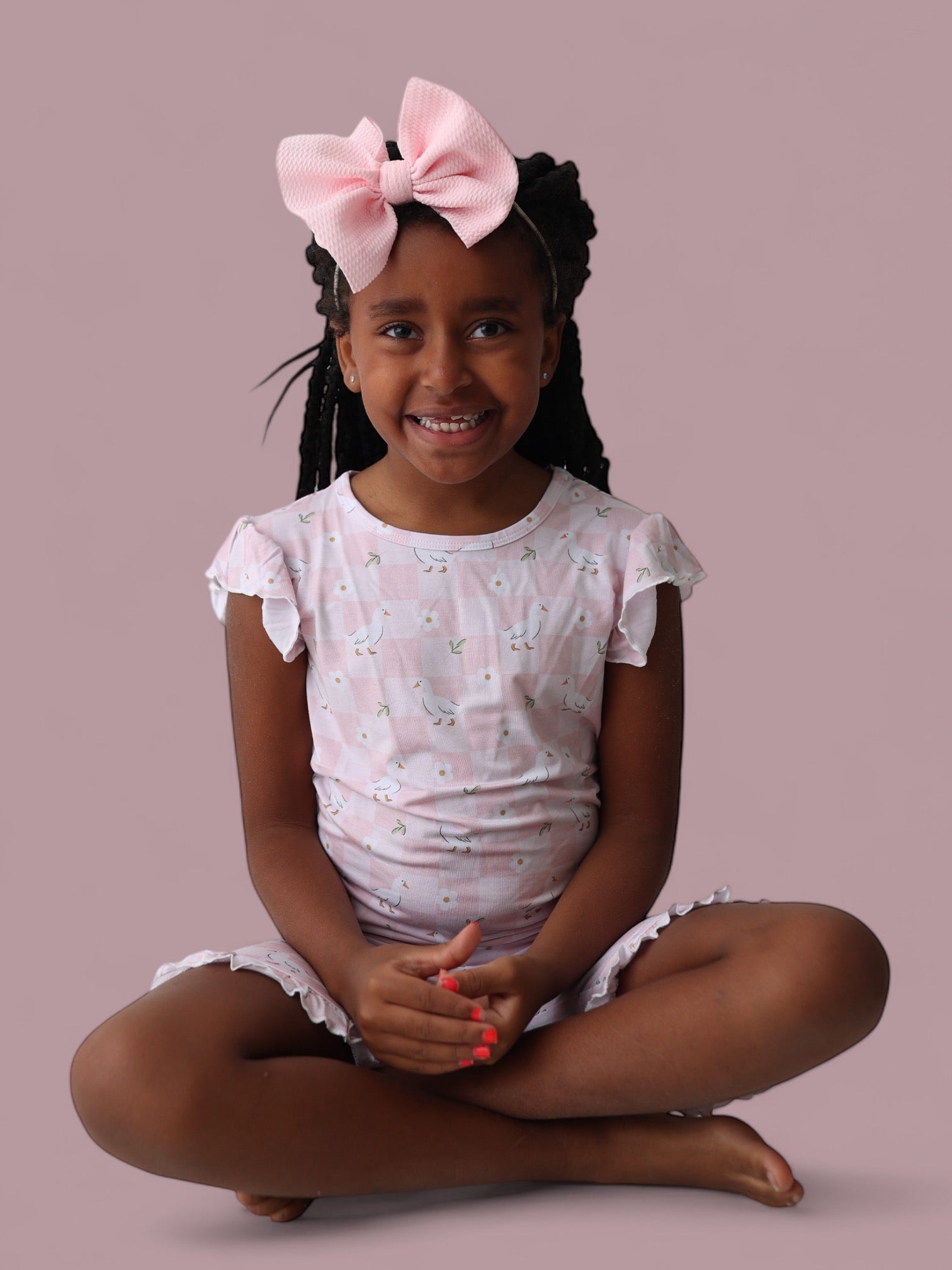 Exclusive Ducks And Daisies Dream Ruffle Short Set