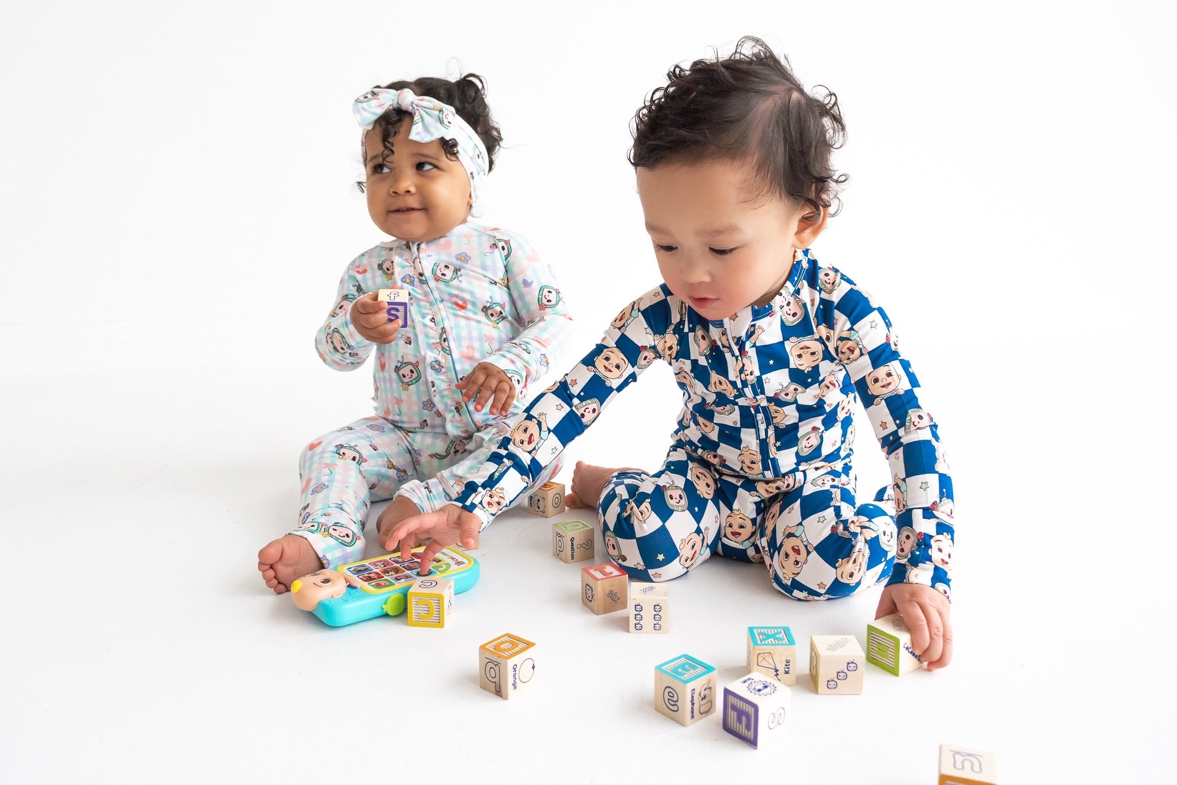 Dream Big Little Co X Cocomelon Jj Starry Night Checkers Dream Romper