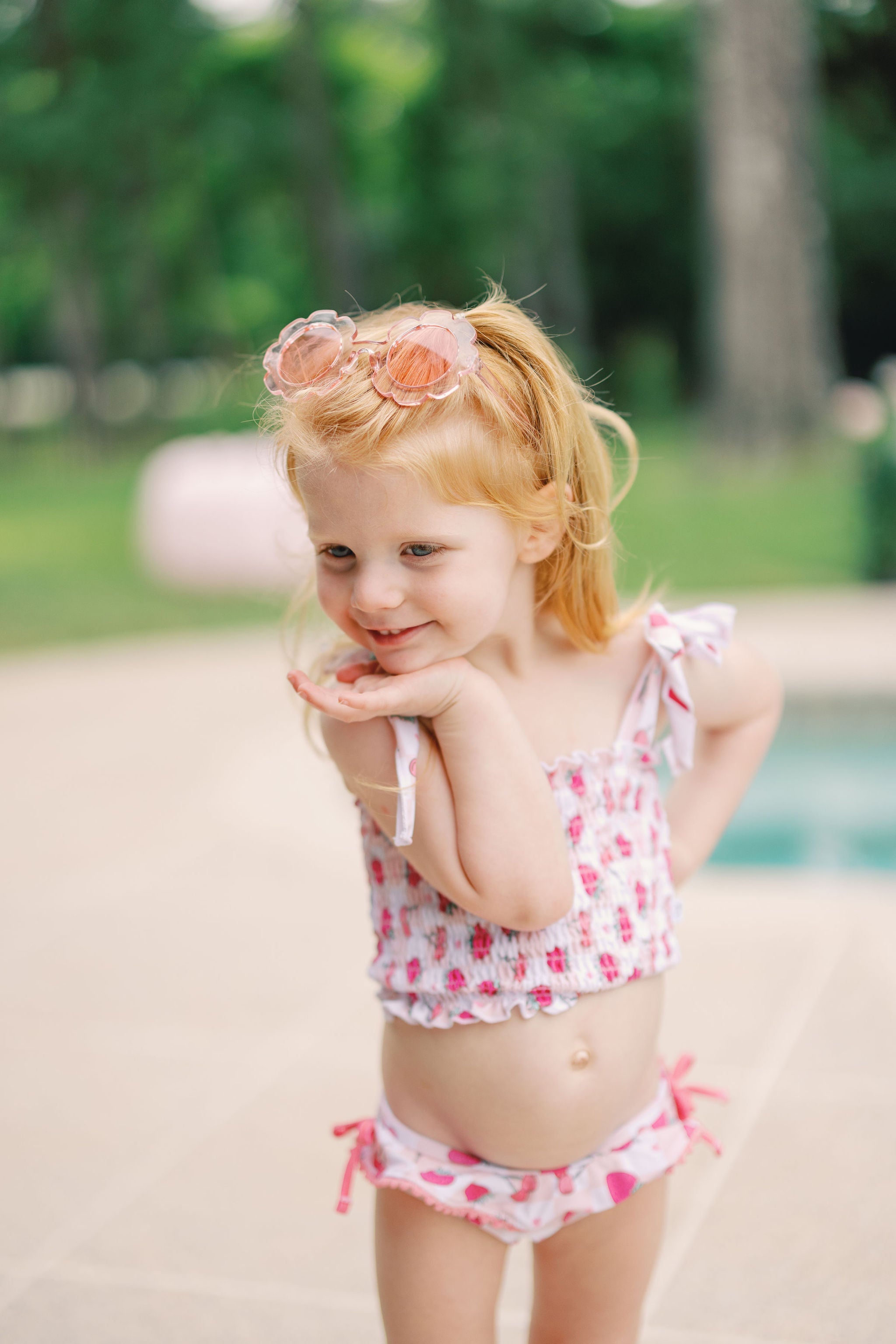 Exclusive Berry Brooklyn Dream Smocked Tankini Two Piece Swim Suit