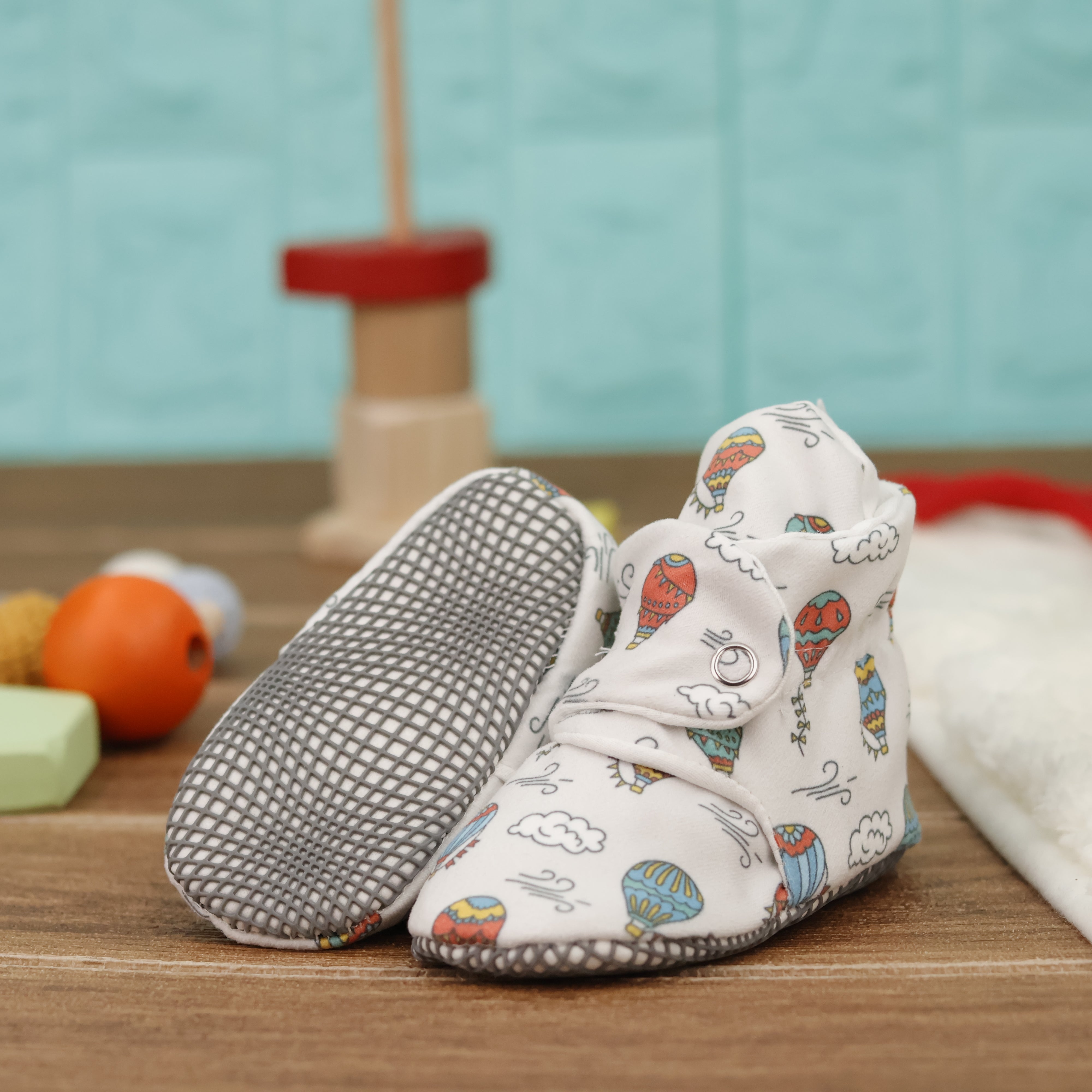 Organic Cotton Baby Booties, Non-slip Sole, Cotton Newborn Booties Home Nursery Shoes, Cappadocia