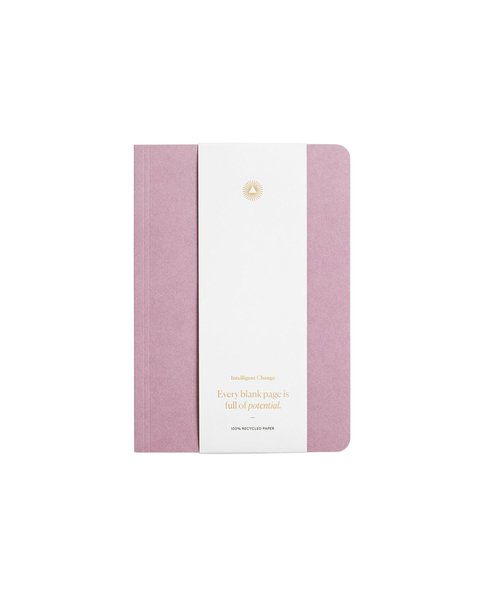 Essential notebook by Intelligent Change created with bespoke paper and made in Germany, Lined long-form journaling notebook with dated pages. Pink