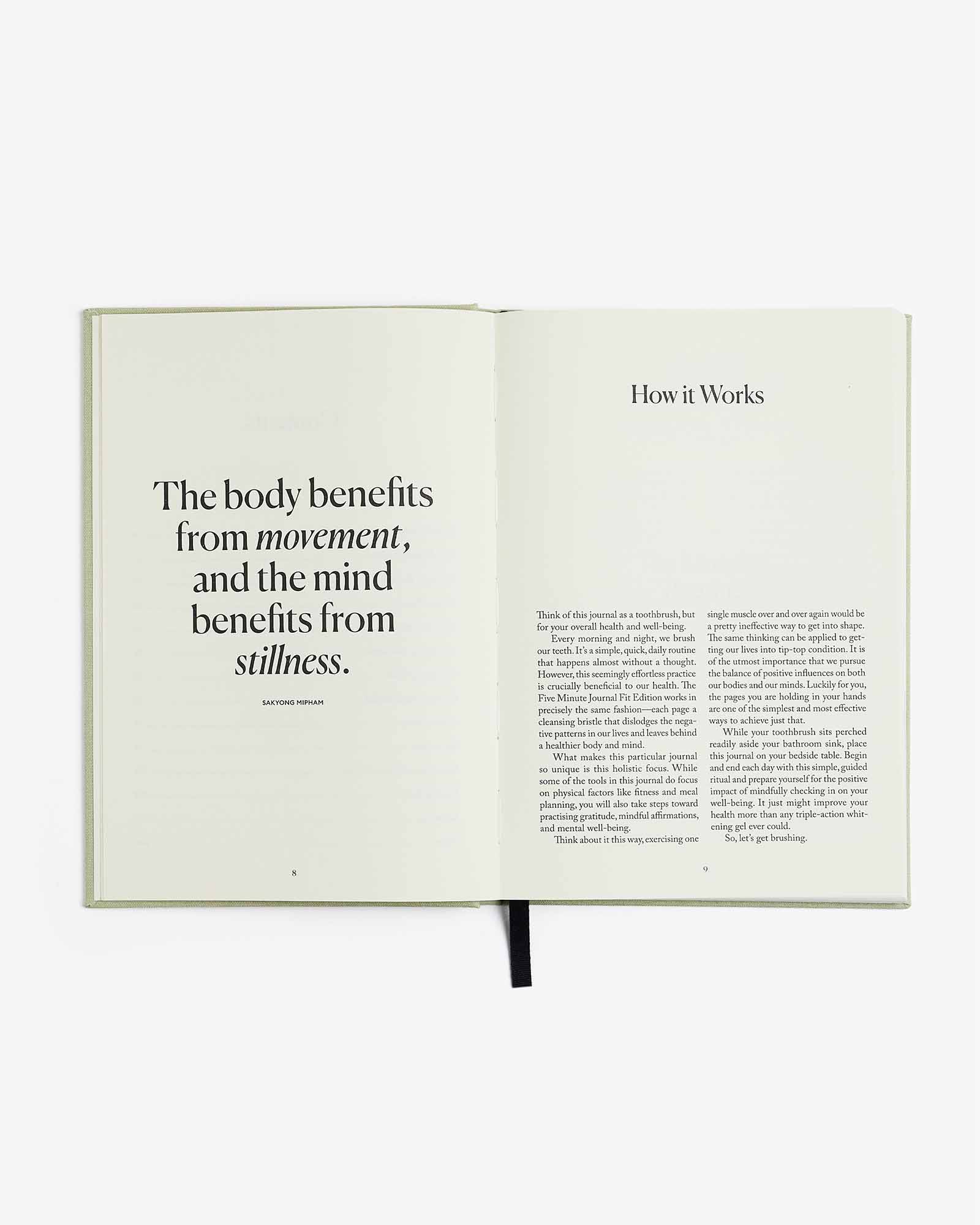 The Five Minute Journal Fit Edition gratitude journal and fitness tracker, habit tracker, planner