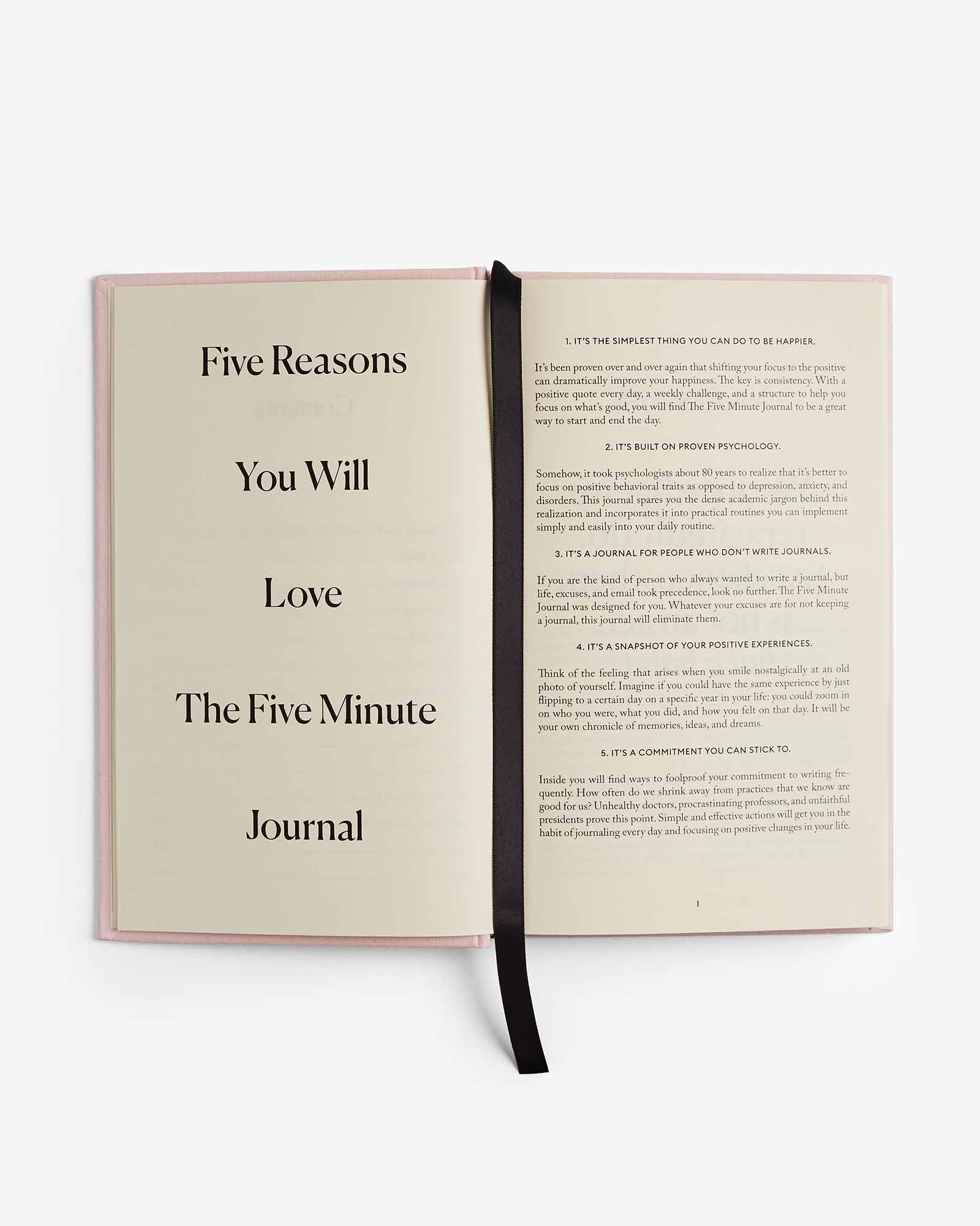 The Five Minute Journal Gratitude Journal by Intelligent Change - Blush Pink – 5-minute journal - 5 minute gratitude journal