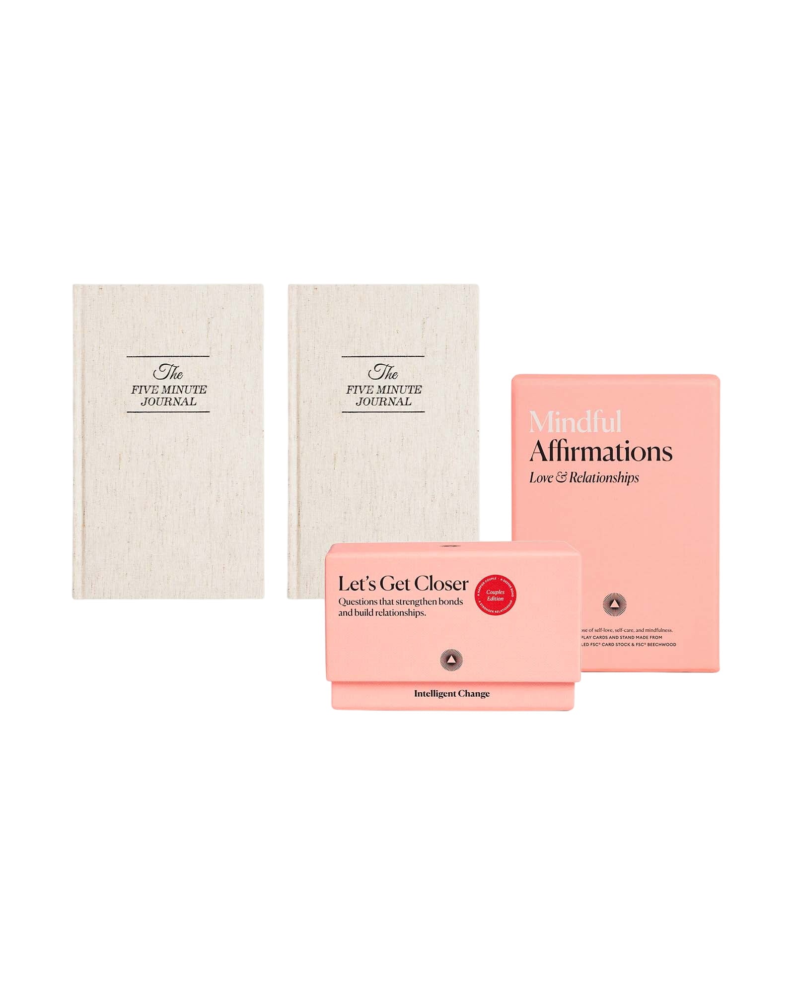 Spark meaningful conversations around love and connect on a more passionate level with your partner. The Spark Romance bundle, which includes Mindful Affirmations Love & Relationships and Let’s Get Closer Couples Edition game, have been specifically designed to inspire you and your partner to strengthen your romantic relationship and enhance intimacy.