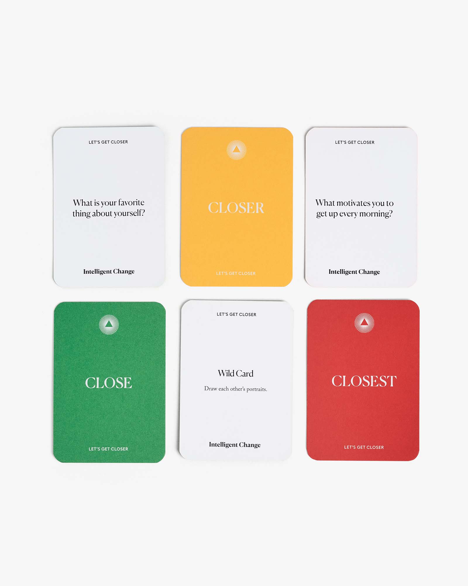 Let's get closer conversation card games, questions that strengthen bonds and build relationships, conversation cards - Intelligent Change
