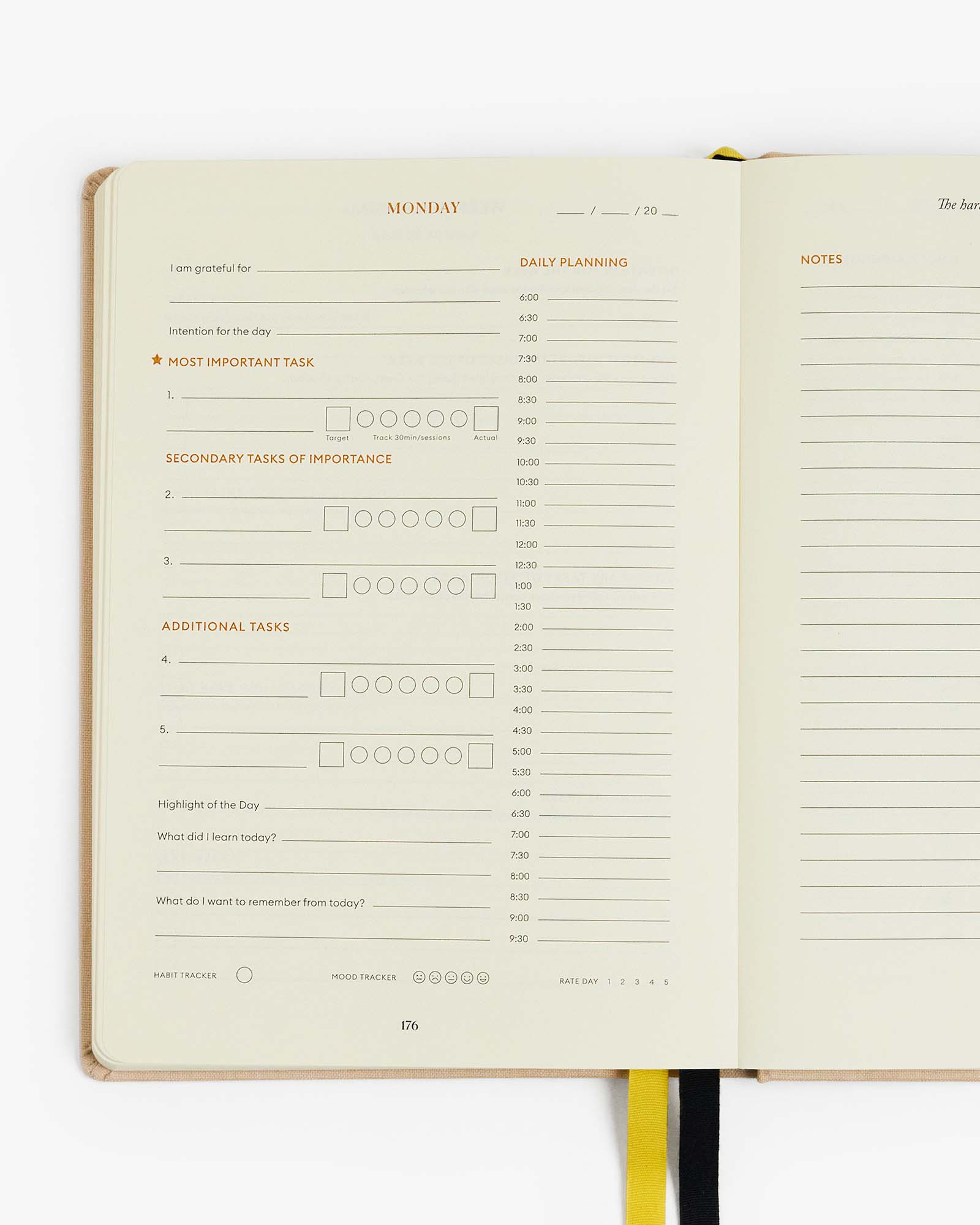 Productivity Planner Guided Structure Daily Planner to increase productivity stop procrastination and get more done in less time. Productivity journal - Beige