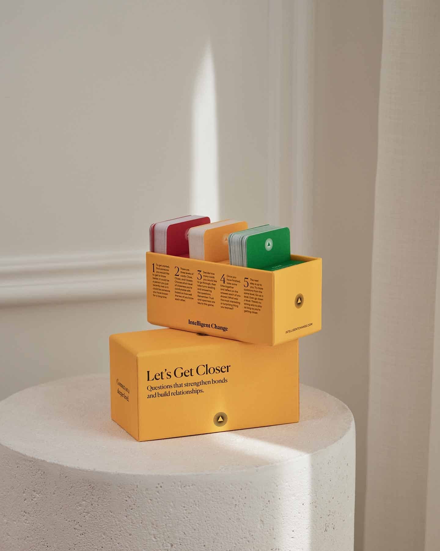 Let's Get Closer conversation cards to strengthen bonds and build relationships, dinner conversation card game, adult conversation cards