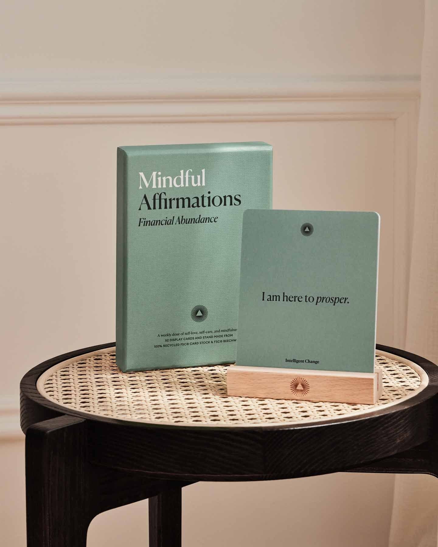 Mindful Affirmations for Financial Abundance by Intelligent Change. Based on positive psychology. 52 weekly affirmation cards to boost love and self-love.