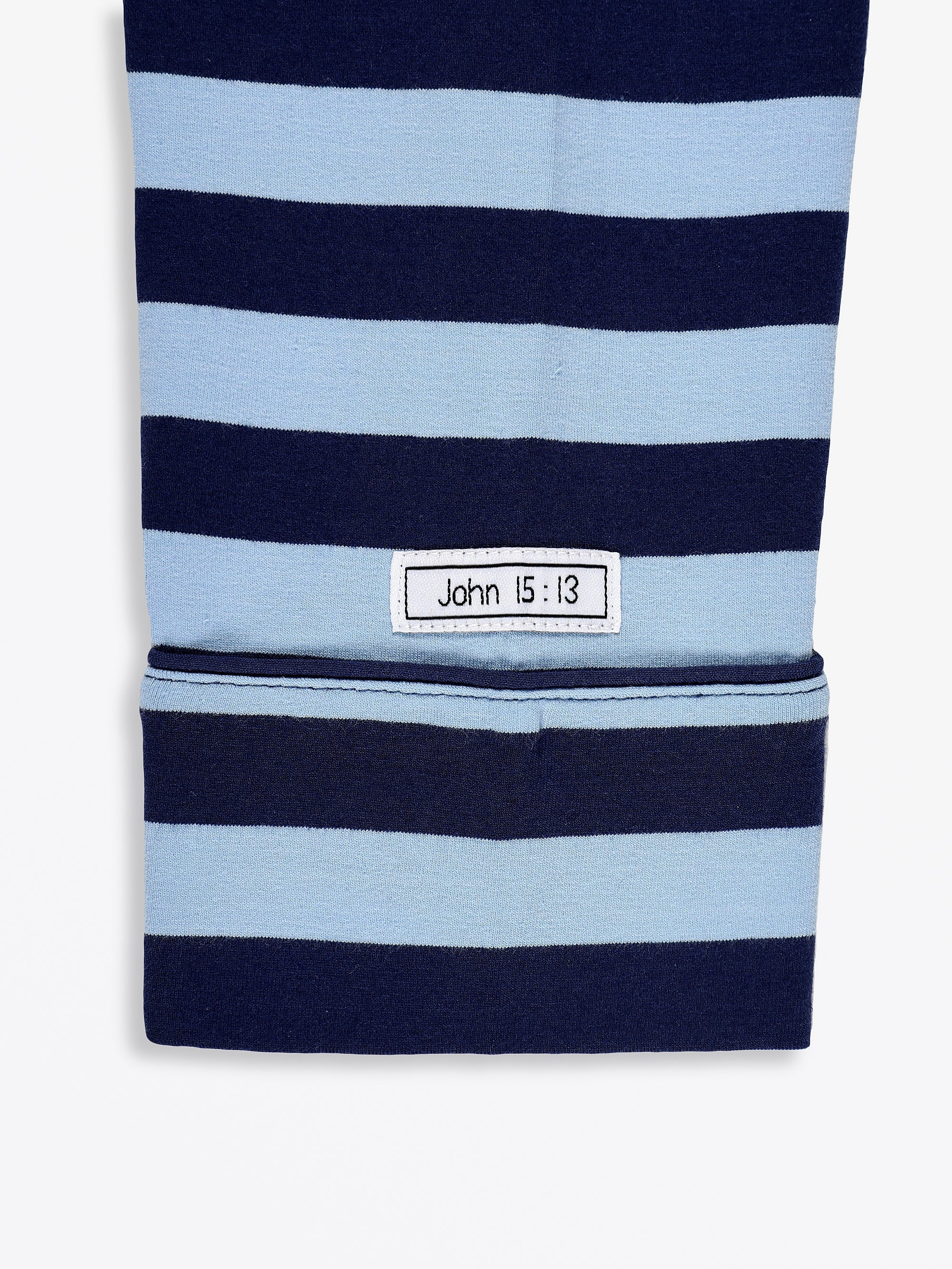 No Greater Love Blue Womens Pj Notch Collar Set Cotton