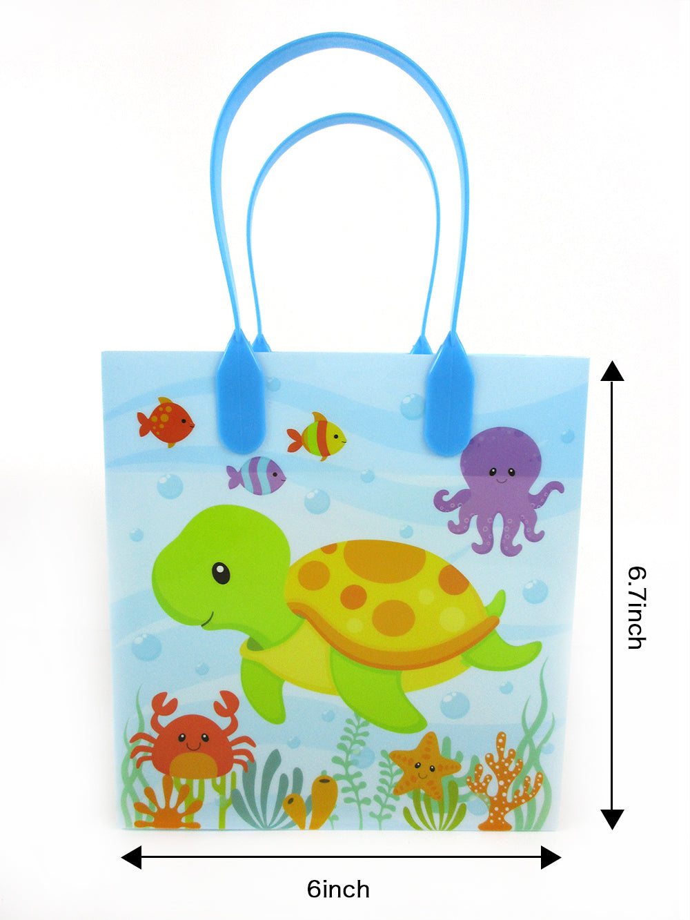 Ocean Life And Turtles Party Favor Bags Treat Bags - Set Of 6 Or 12