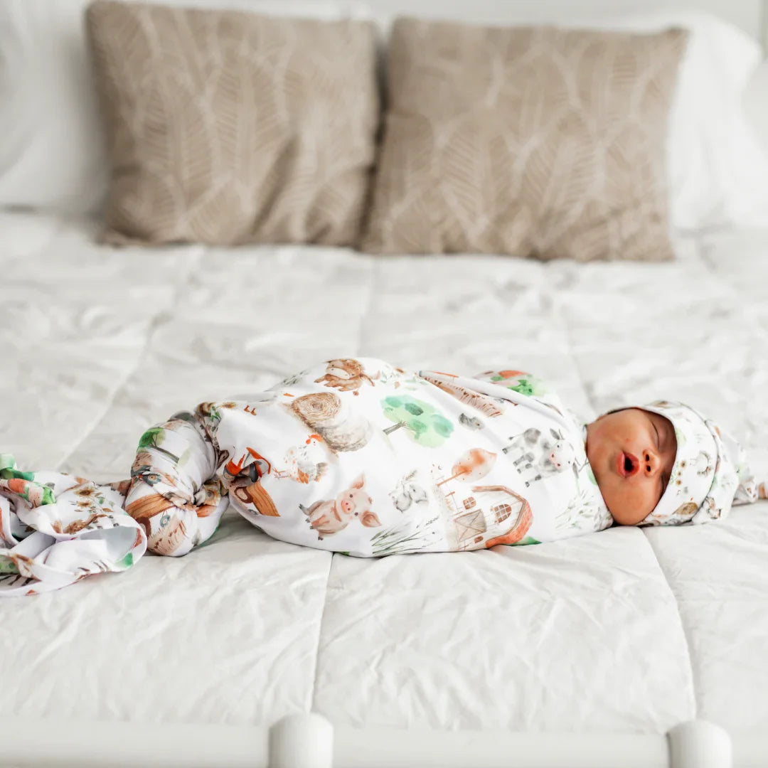 Farm Life Baby Swaddle Blanket