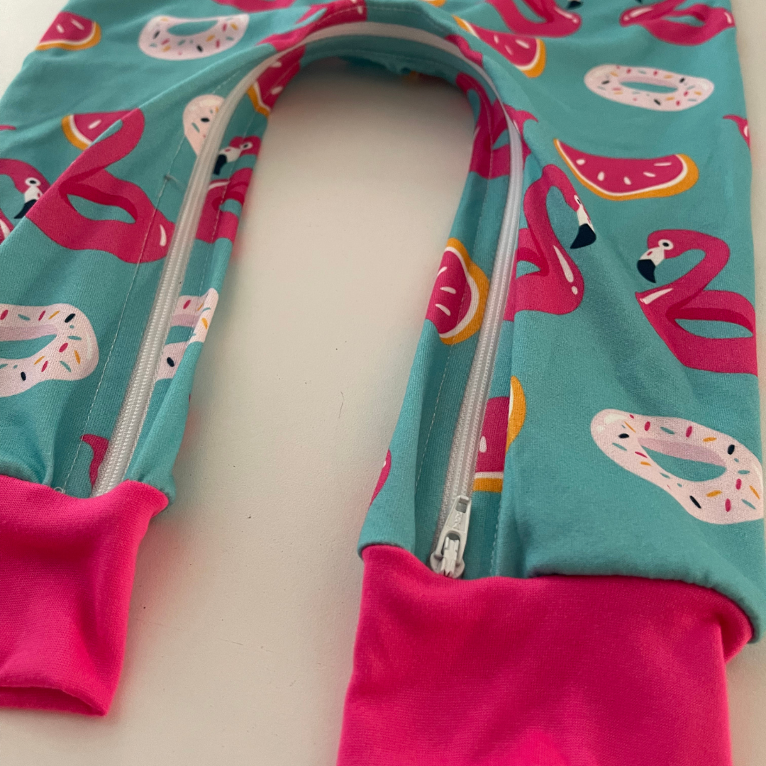 Flamingo Floaties Zip Romper