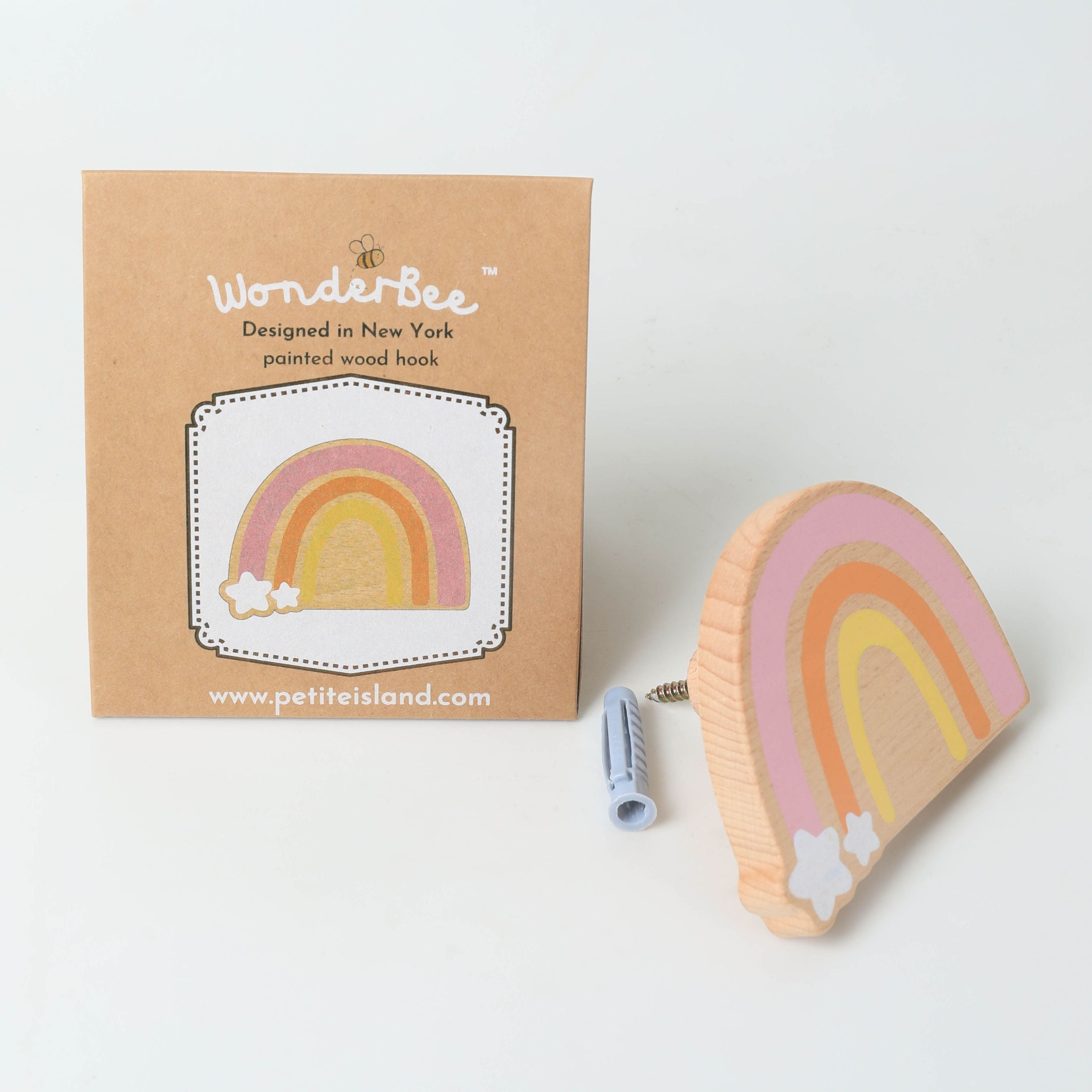 Wonderbee™ Dusty Pink Rainbow Decorative Painted Wall Hook