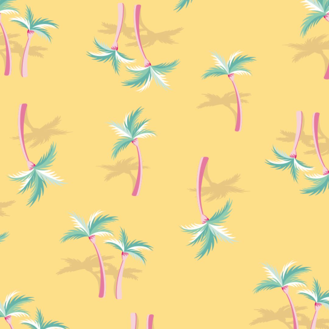 Miami Palm Tree Yellow Zippered Romper