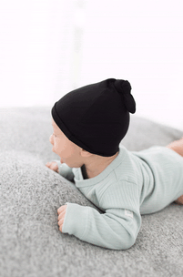 Swaddle Blanket And Hat Set - Black