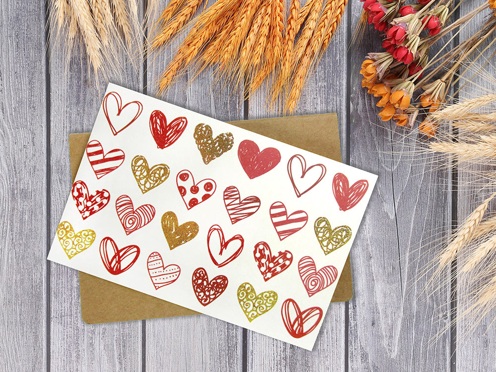 Hearts Assorted Greeting Cards For All Occasions And Valentine's Day - 6 Design