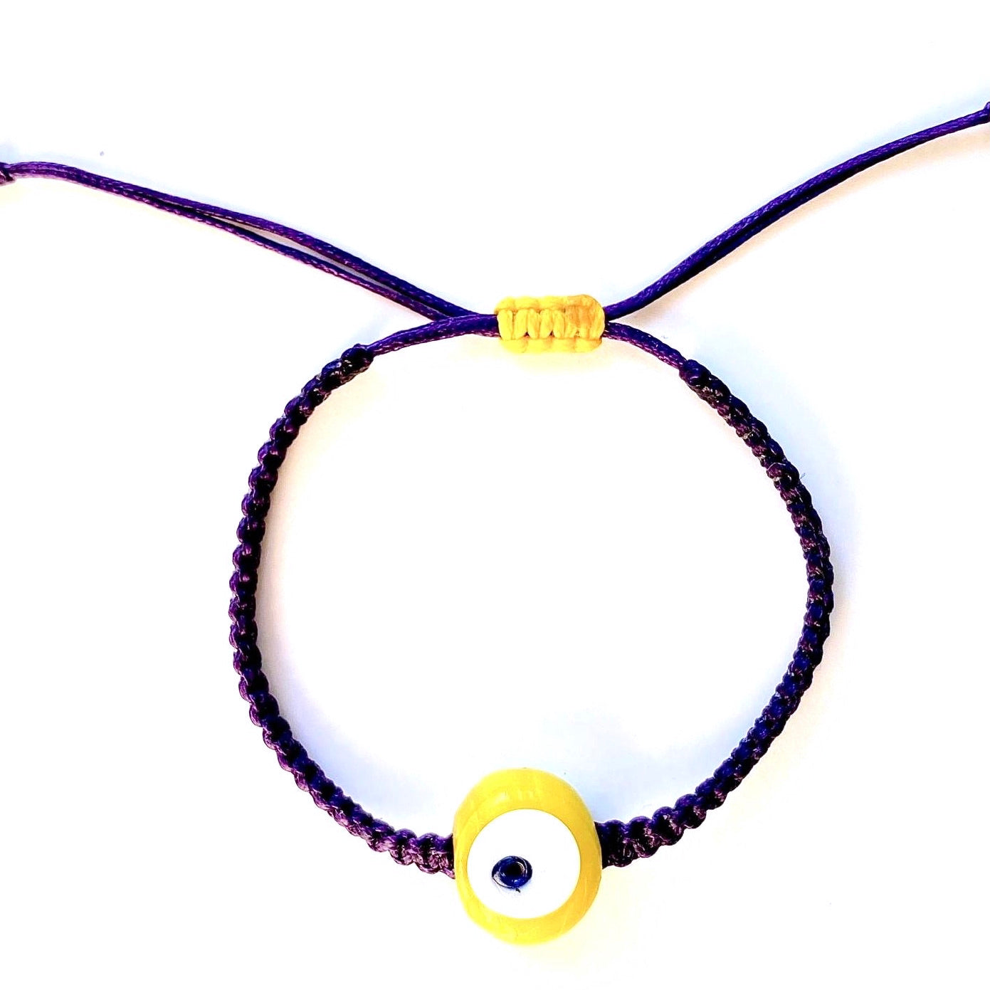 Eggplant Ceramic Evil Eye Bracelet