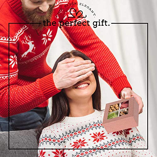 Window Box 6"x6"x2.5" Rose Gold With Four Sections 6 Pack