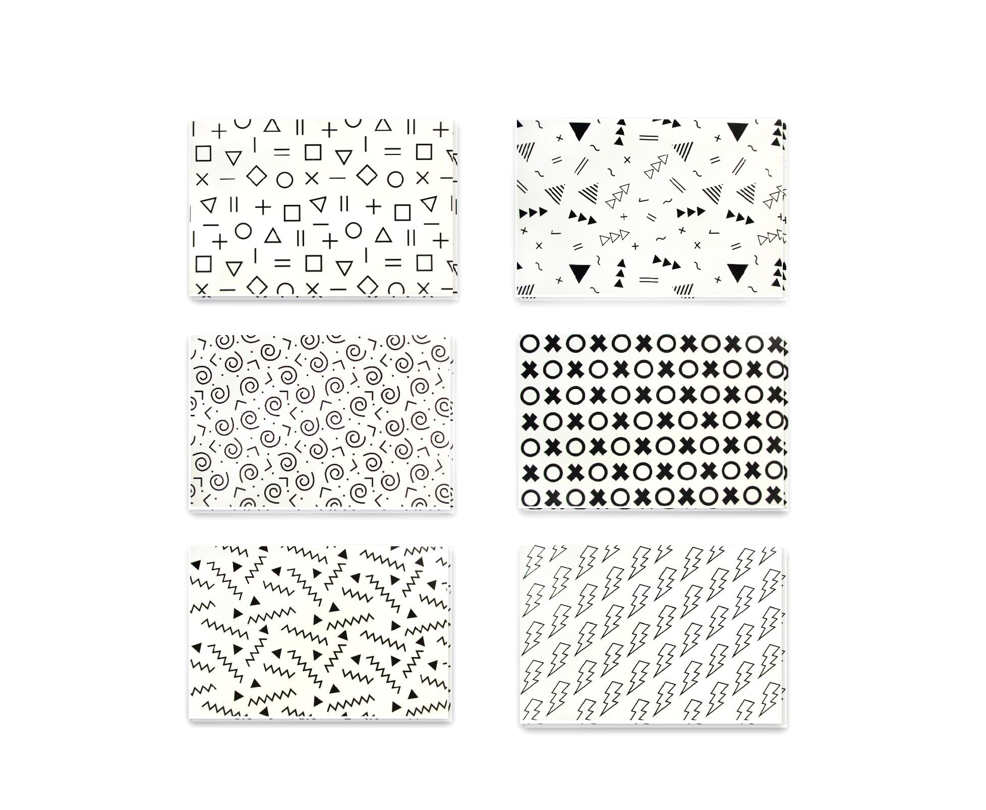 80’s Black And White - 36 Pack Assorted Greeting Cards For All Occasions - 6 Design