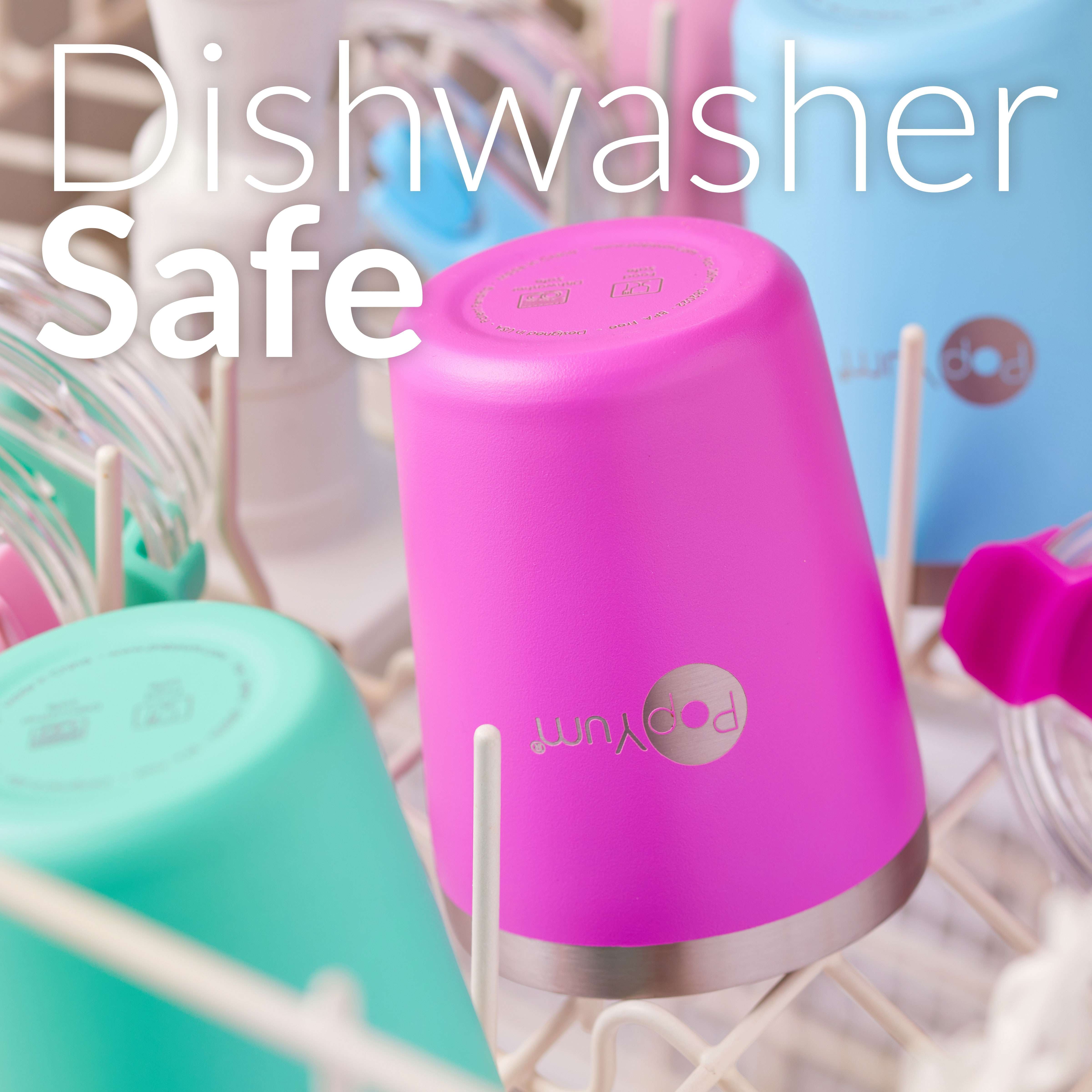 Popyum 9oz Insulated Stainless Steel Kids’ Cups With Lid And Straw, 2-pack, Blue & Green, Stackable, Sippy, Baby, Child, Toddler, Tumbler