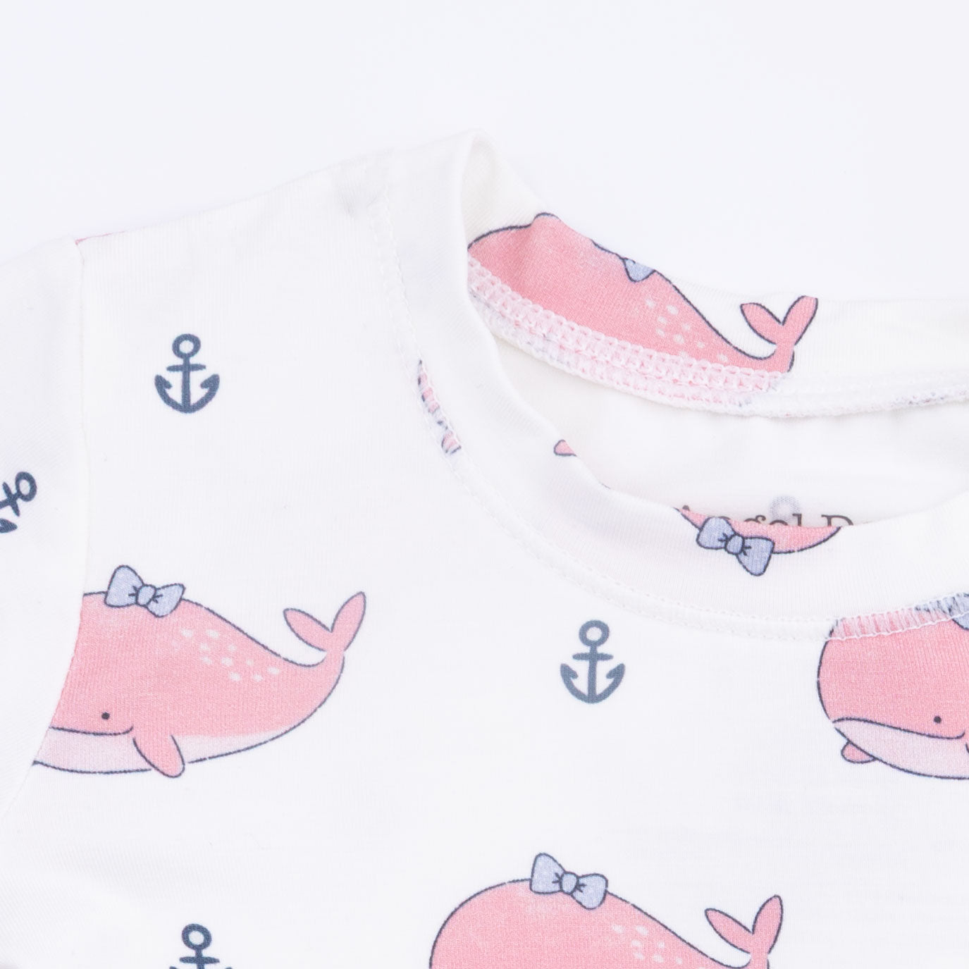 Bubbly Whale With Bow Pink - Loungewear Short Set