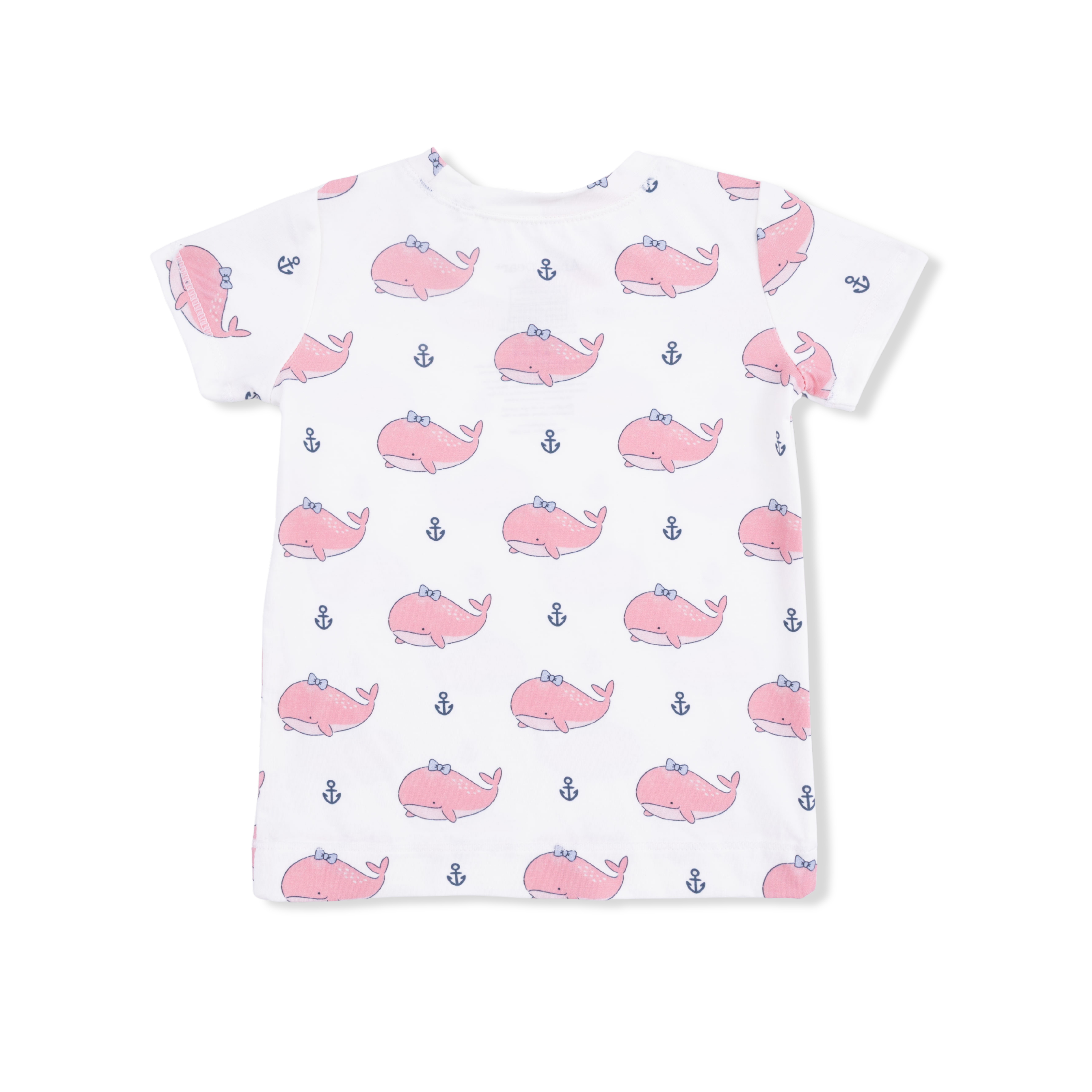 Bubbly Whale With Bow Pink - Loungewear Short Set