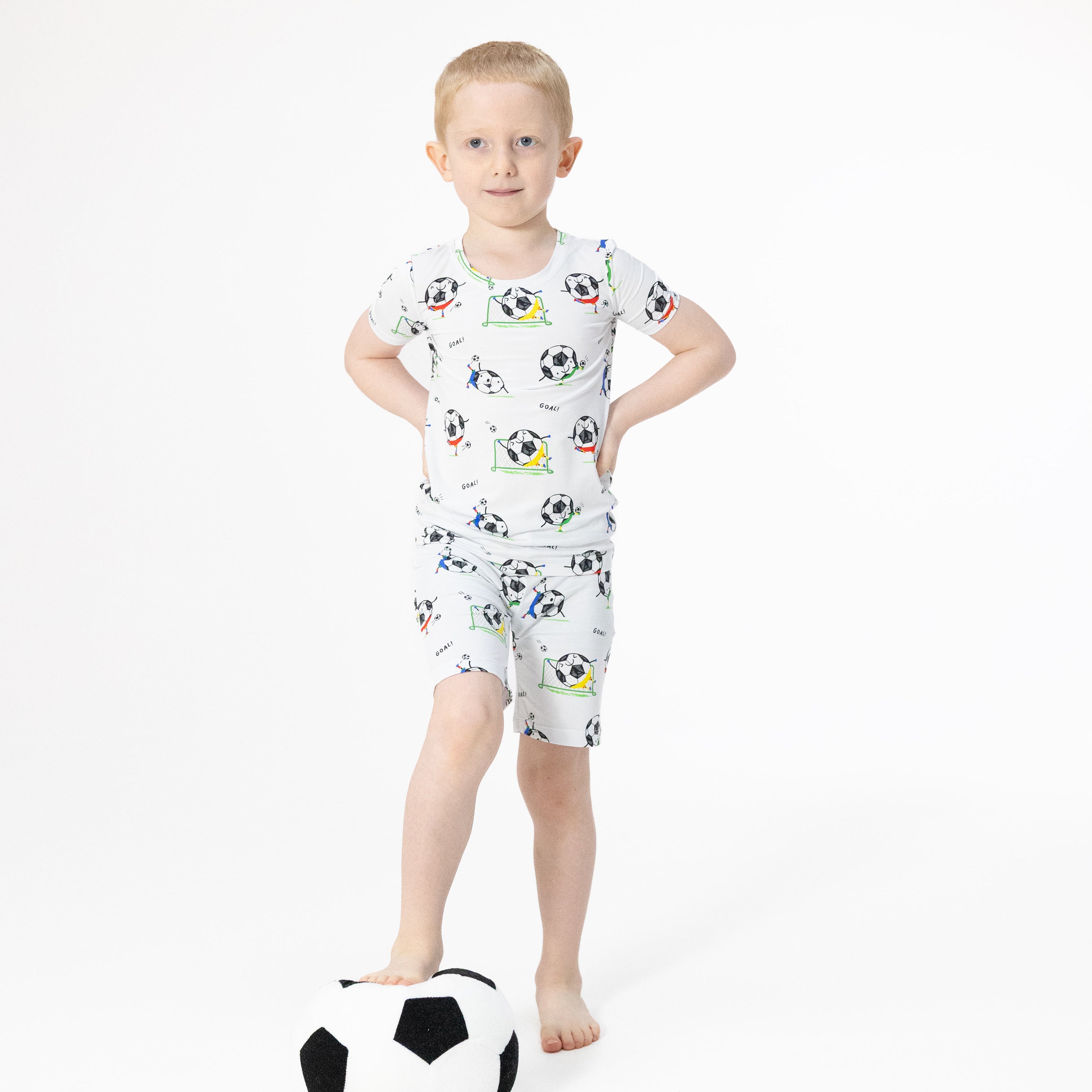 Soccer Balls Playing Soccer Blue - Loungewear Short Set