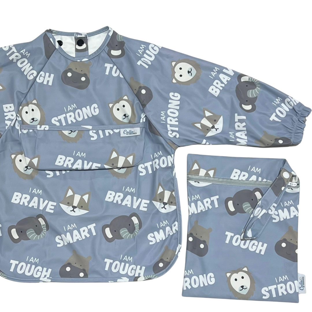 The Grayson Long Sleeve Bib - Affirmation Animals