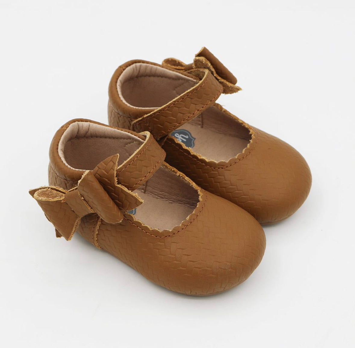 Lilien Side Bow Mary Jane - Brown Woven Leather