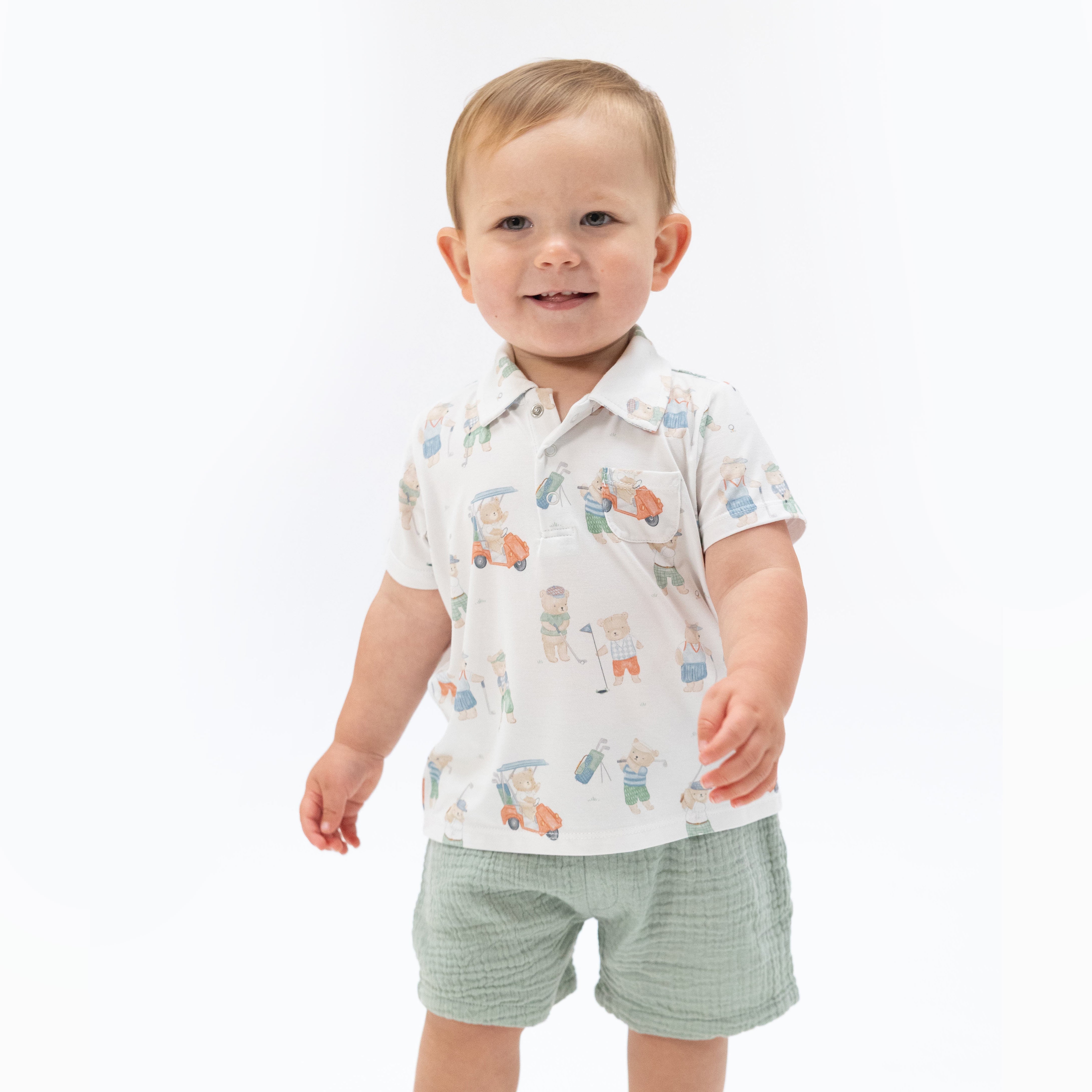 Golfing Teddy Bears - Polo With Casual Short
