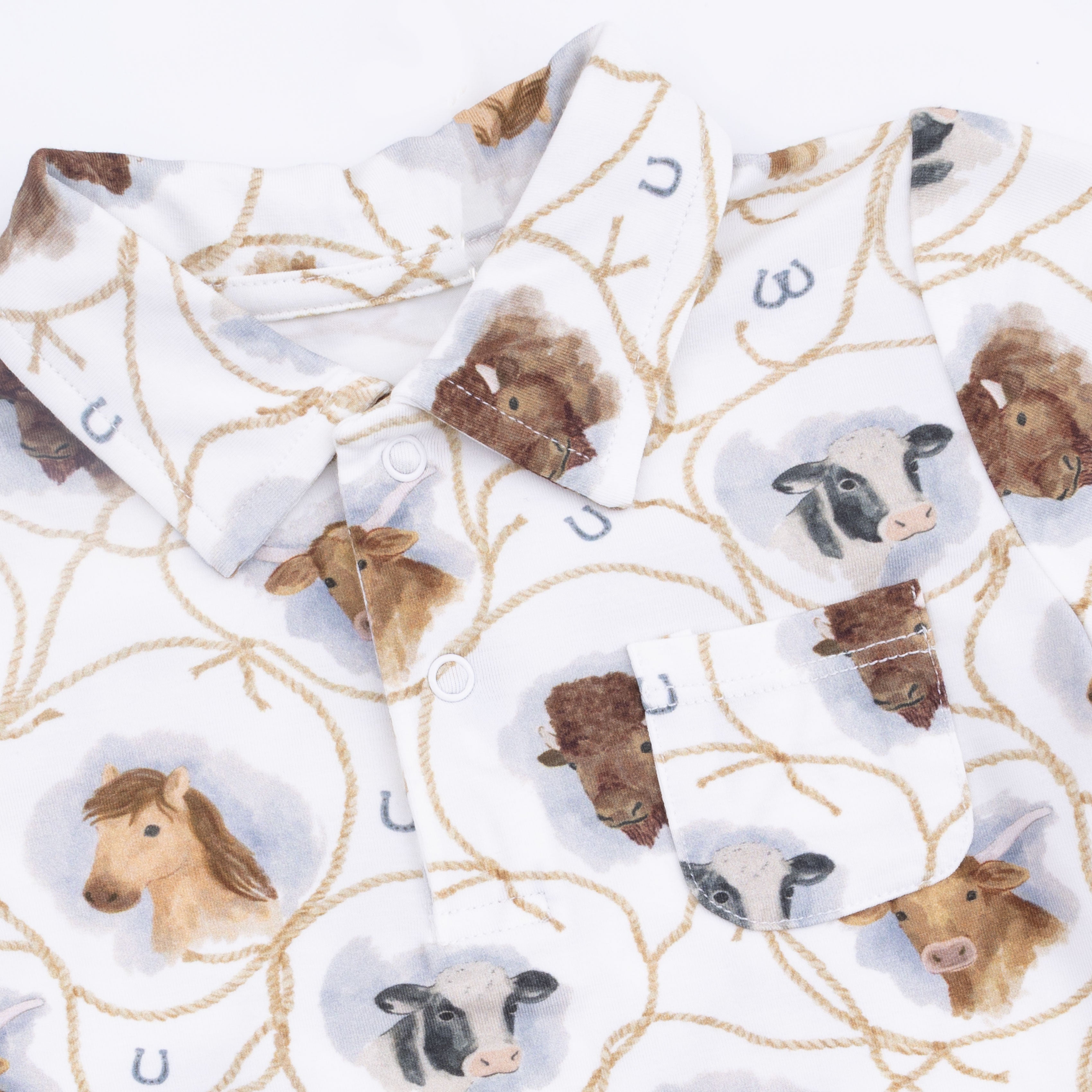 Farm Animals Rope Cameos Uni - Polo With Casual Short