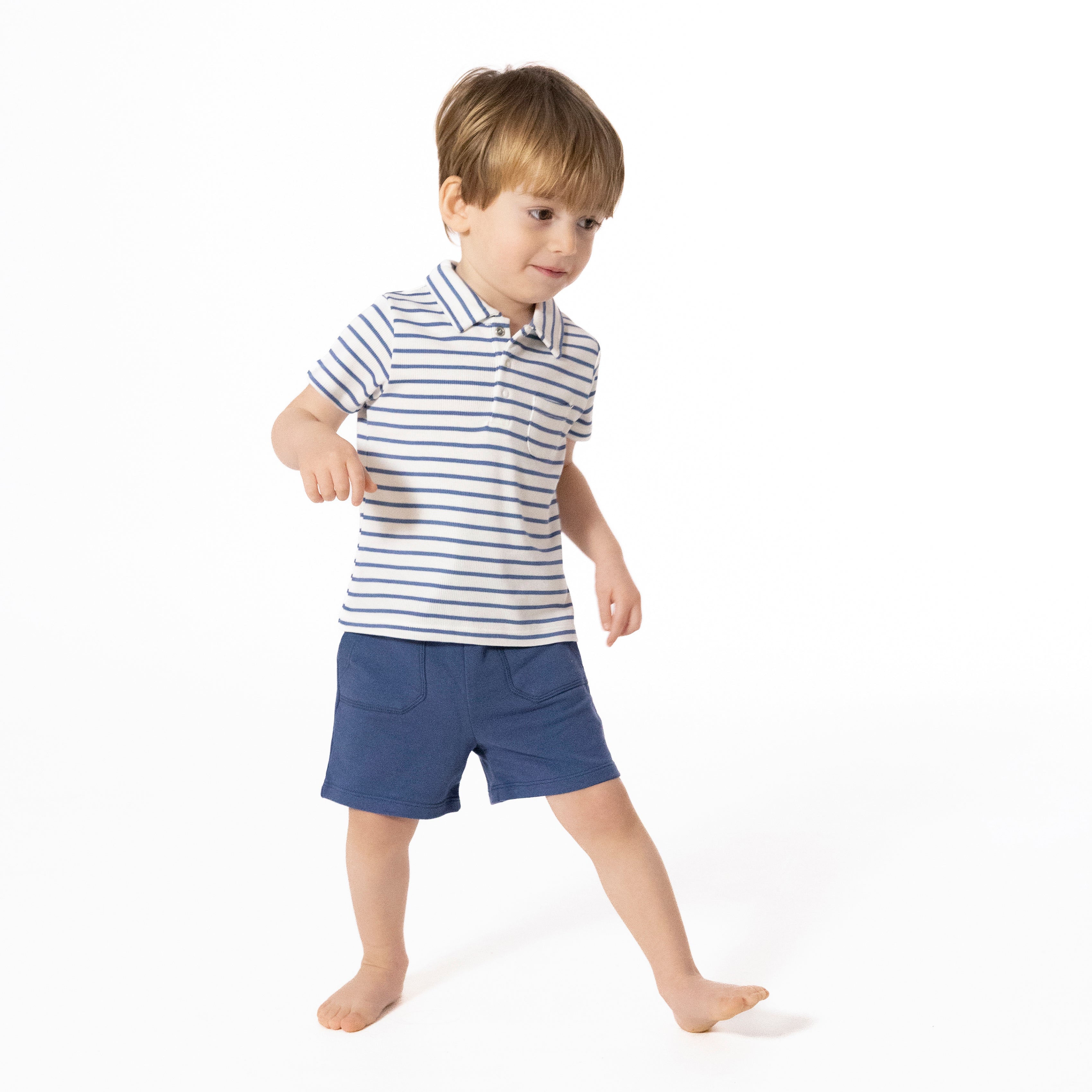 Navy Stripe - Polo With Everyday Short
