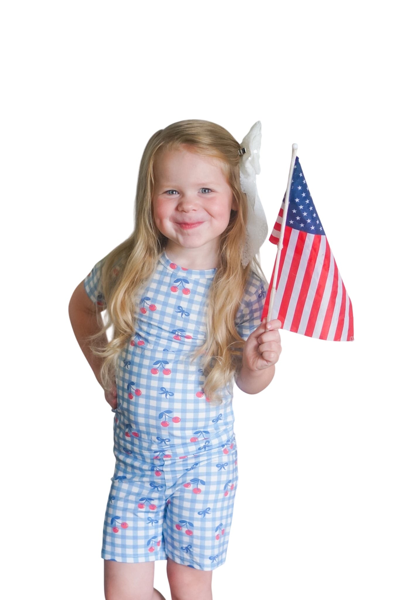 Cherry Gingham 2pc Bamboo Pajamas